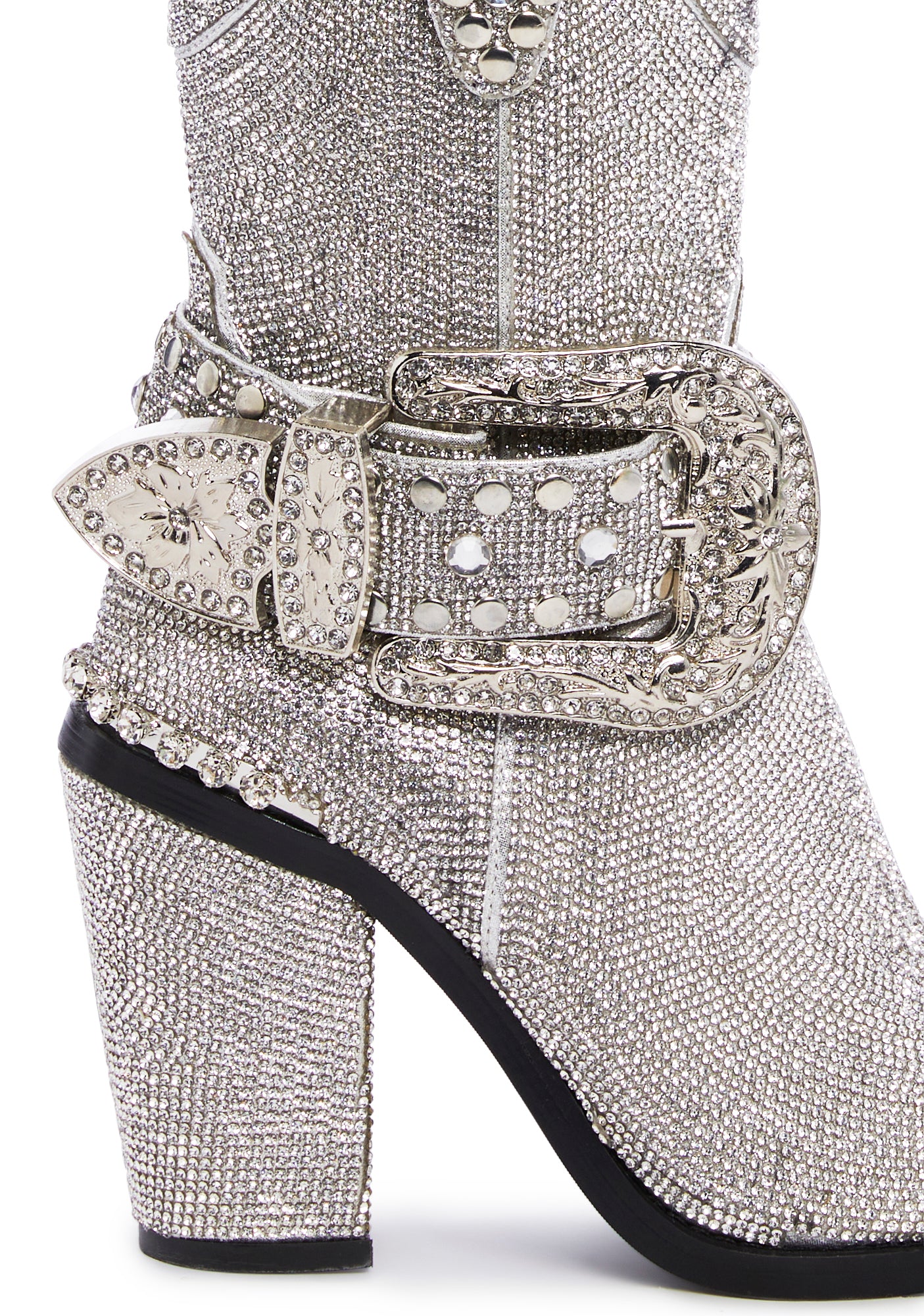 Alternative view of Sharp Sheriff Shine Cowboy Boots - Silver