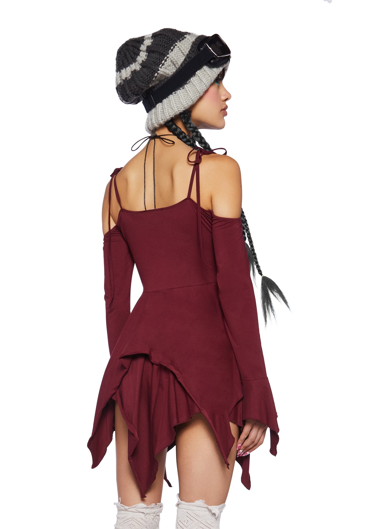 F Is For Fairies Handkerchief Dress - Burgundy - Image 4