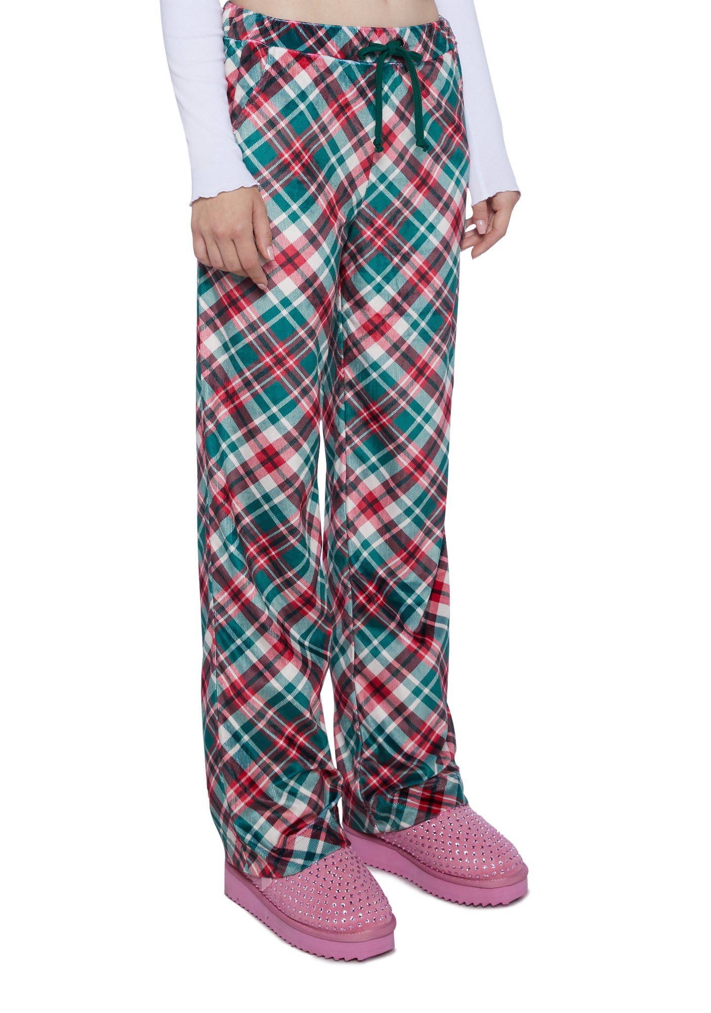 Candy Cane Plaid Sweatpants - Image 3