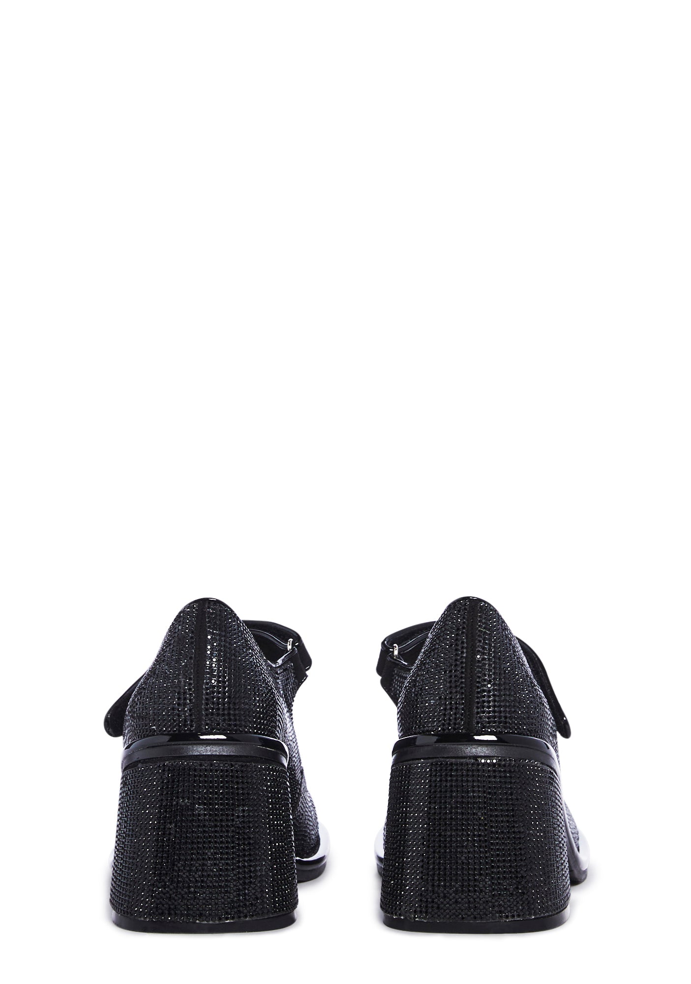 Desire Me Rhinestone Mary Janes - Black - Image 4
