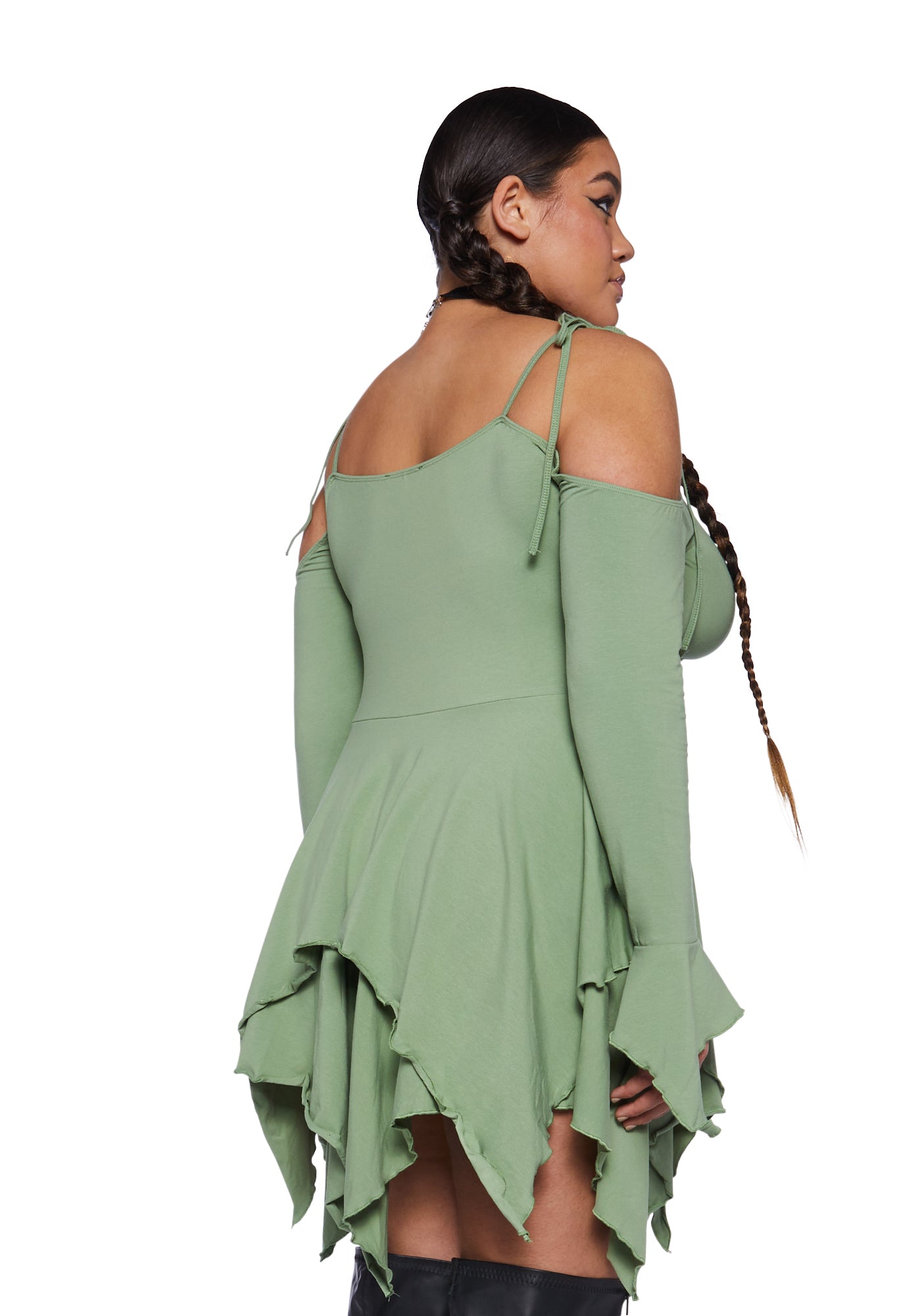Plus F Is For Fairies Handkerchief Dress - Sage - Image 3