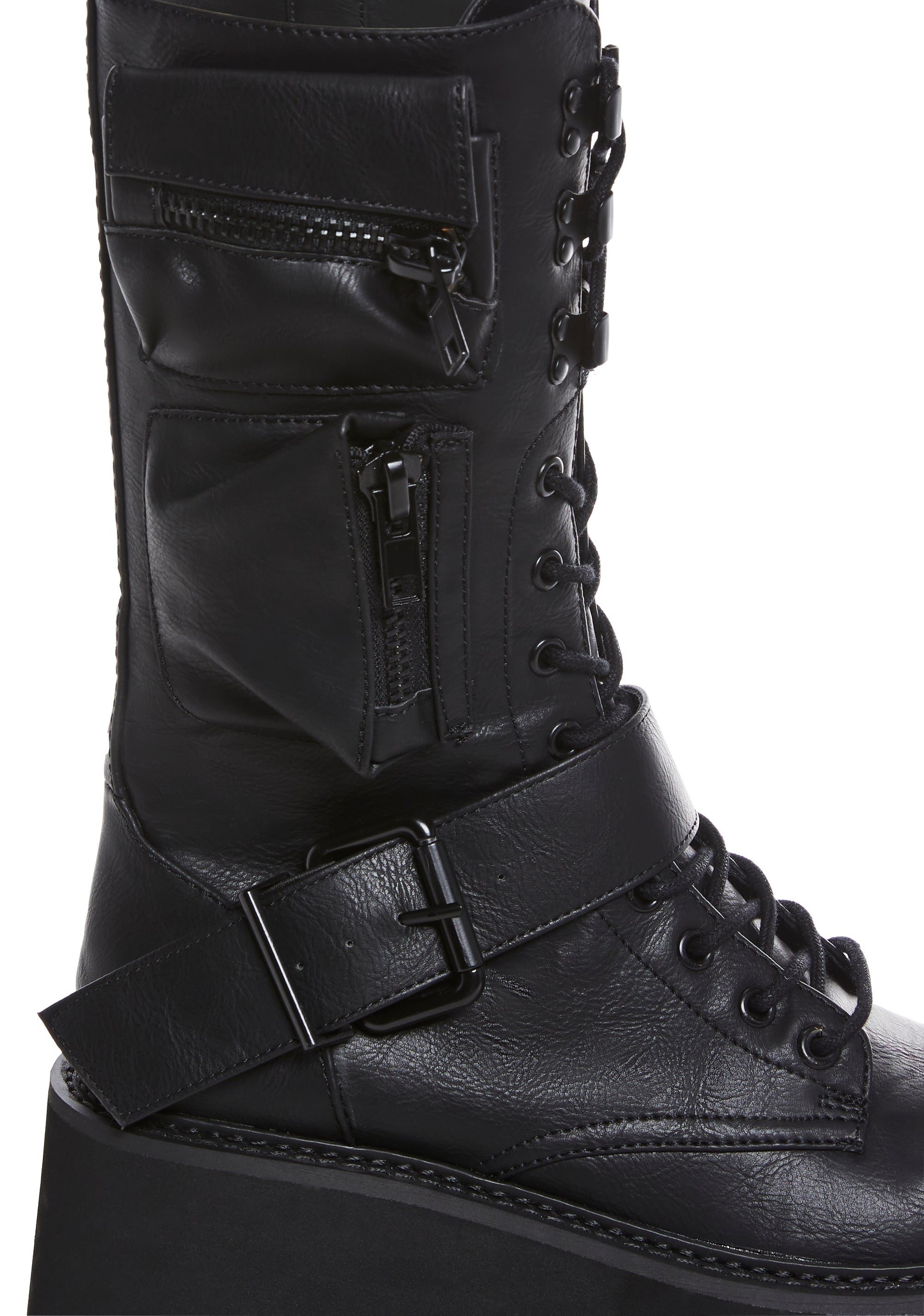 Alternative view of Obsidian Platform Zip-Up Boots - Black