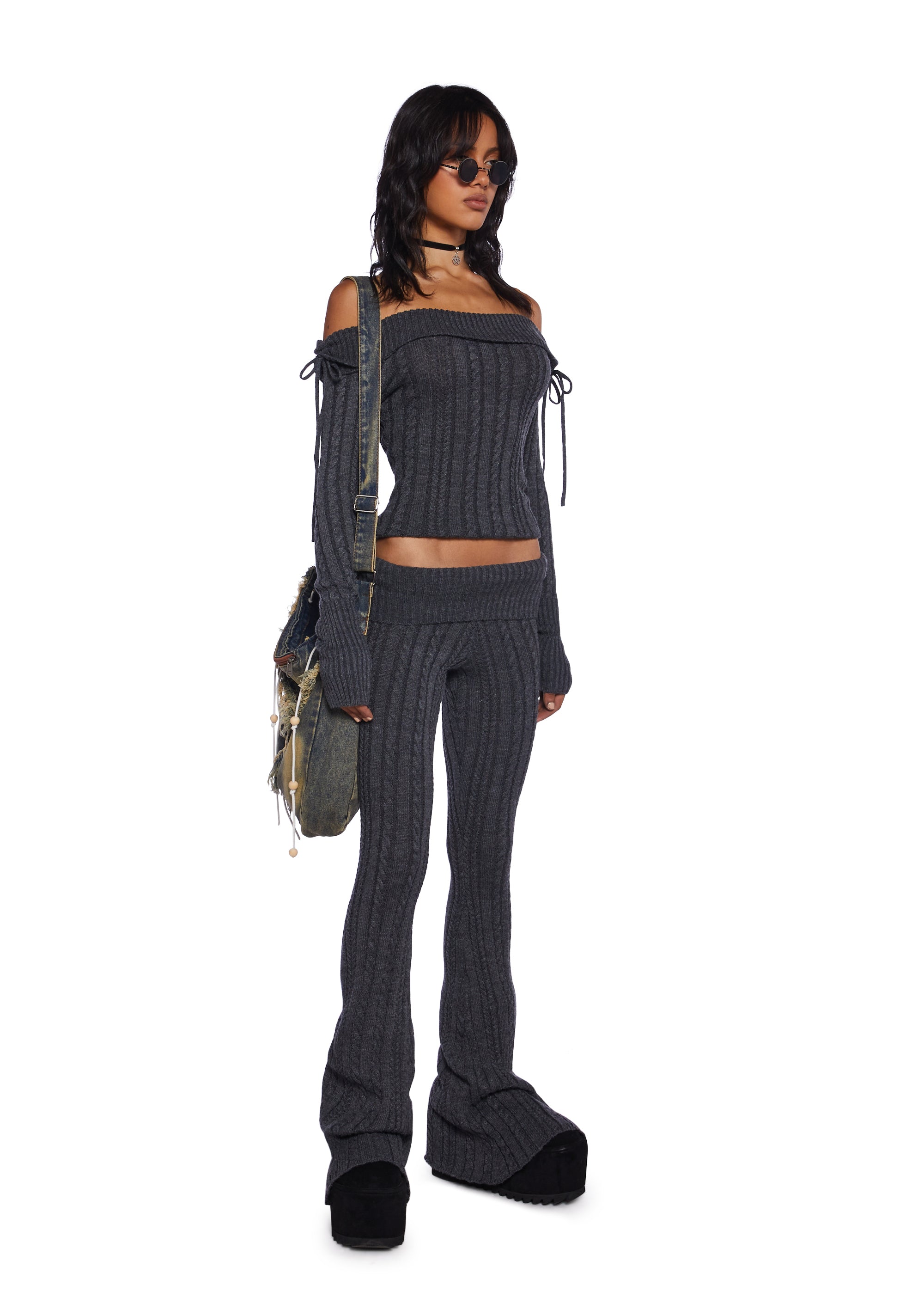 Deep Thoughts Flare Pants - Gray - Image 2