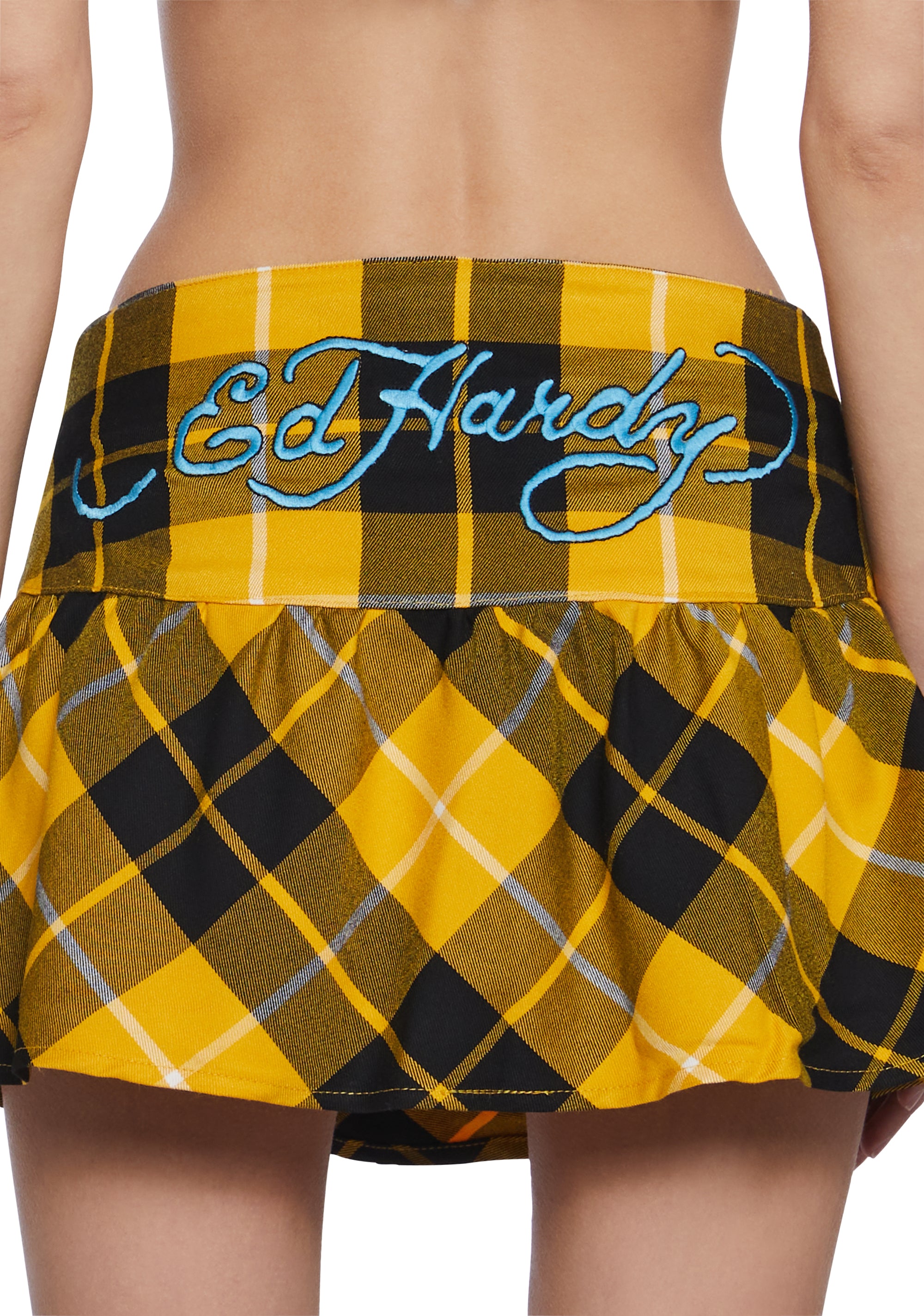 True Eagle Plaid Flare Miniskirt - Image 6