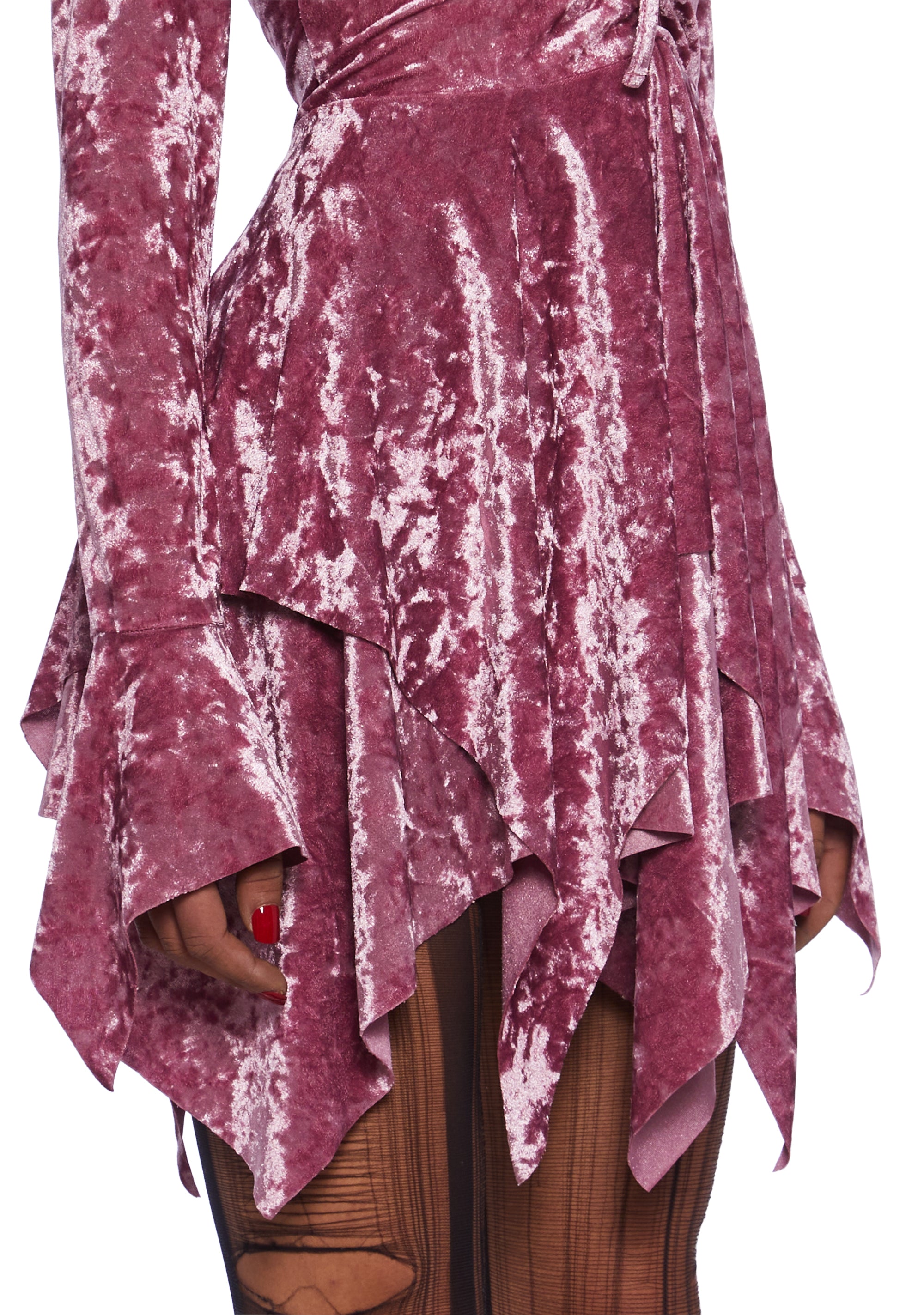 F Is For Fairies Handkerchief Dress - Mauve Velvet - Image 6