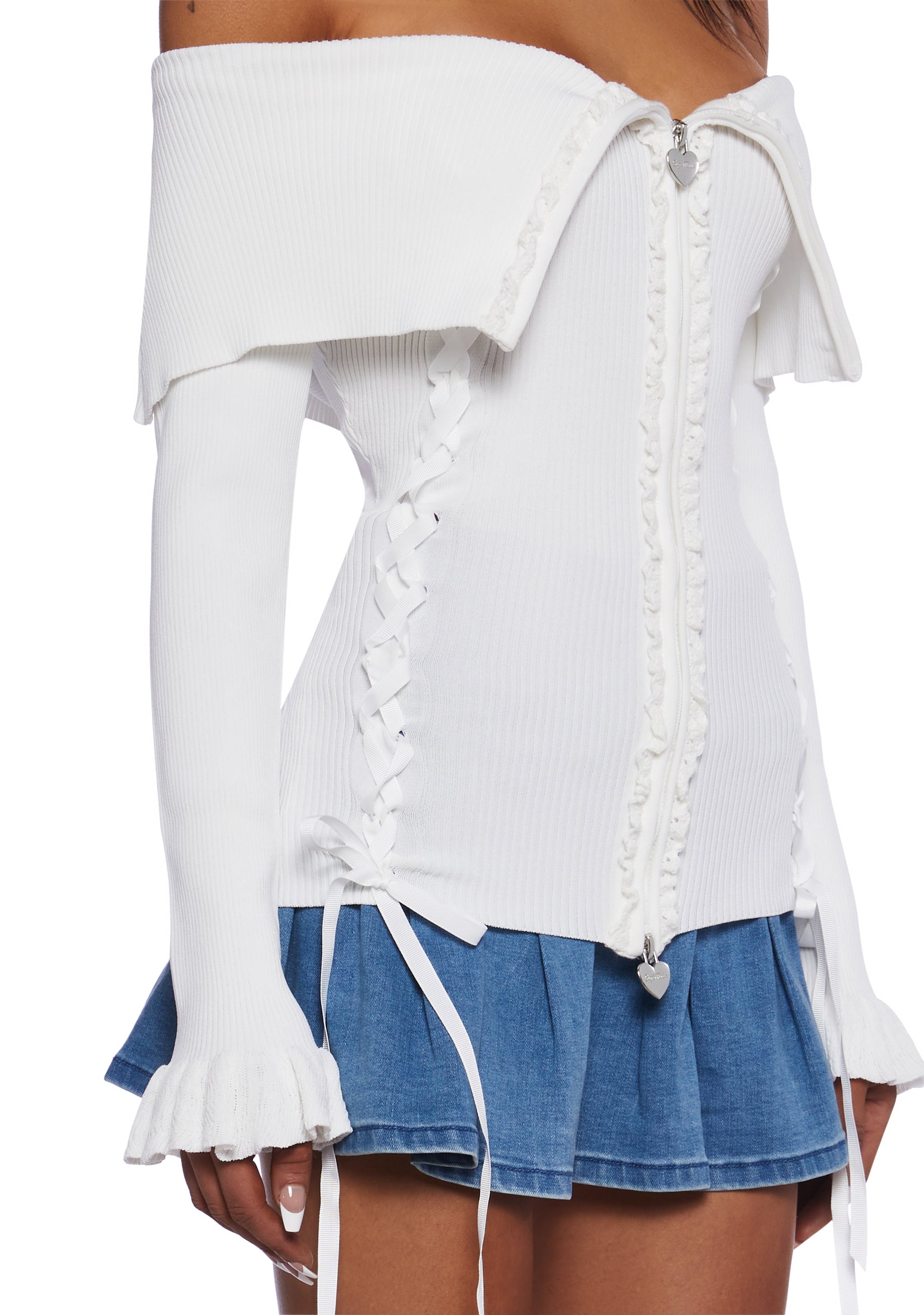 Love’S A Game Knit Cardigan - White - Image 5