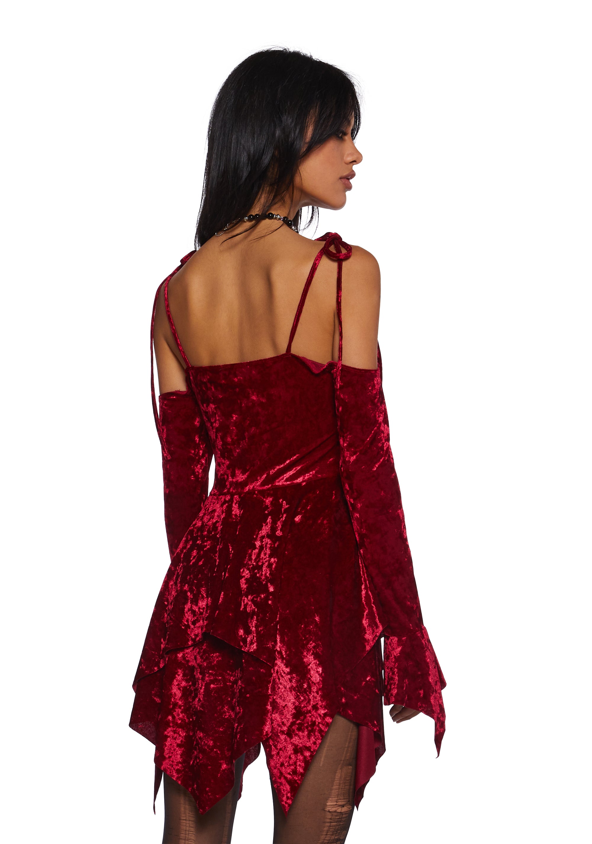 F Is For Fairies Handkerchief Dress - Red Velvet - Image 4