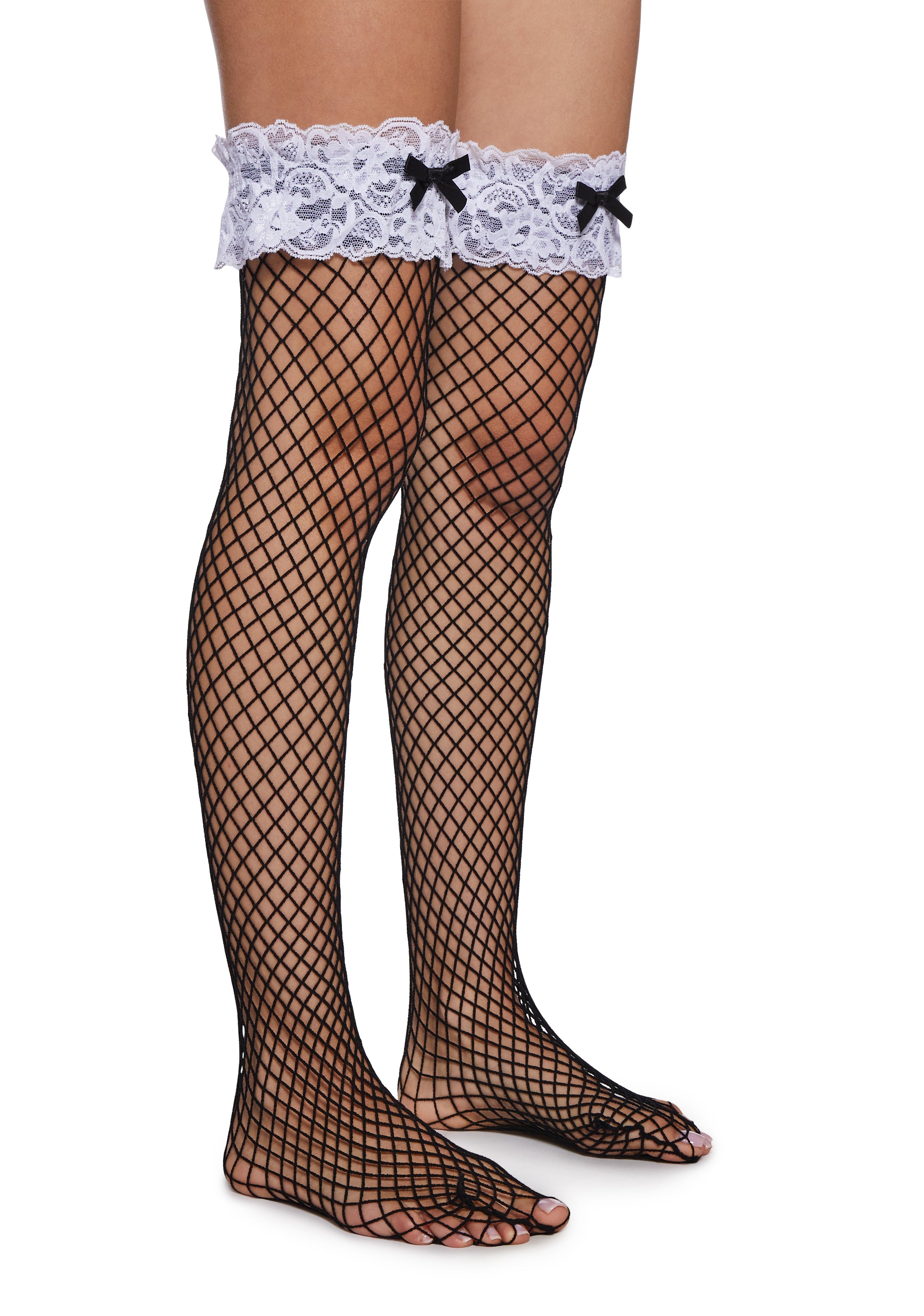 Playful Exchange Fishnet Thigh Highs - Image 2