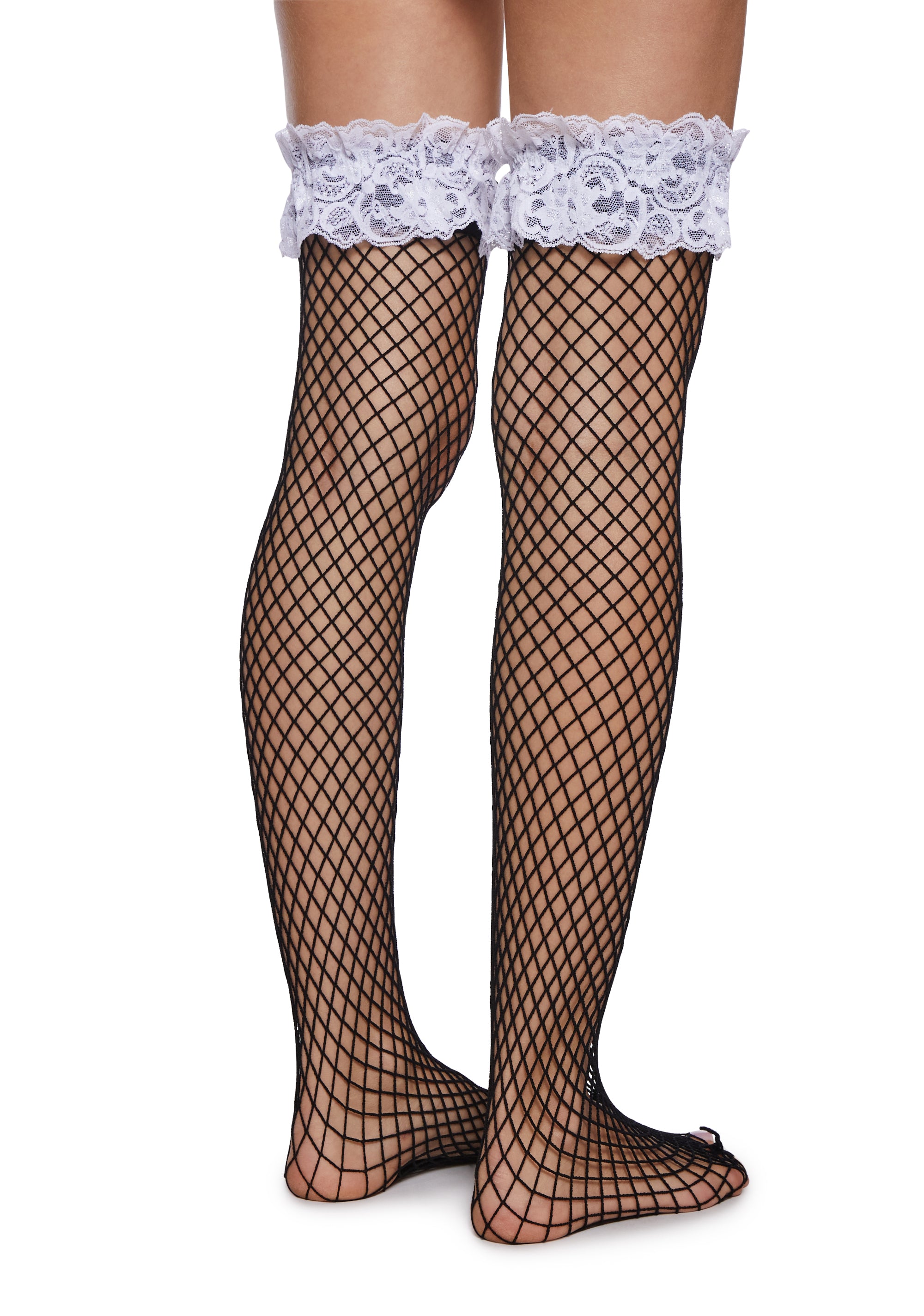 Playful Exchange Fishnet Thigh Highs - Image 3