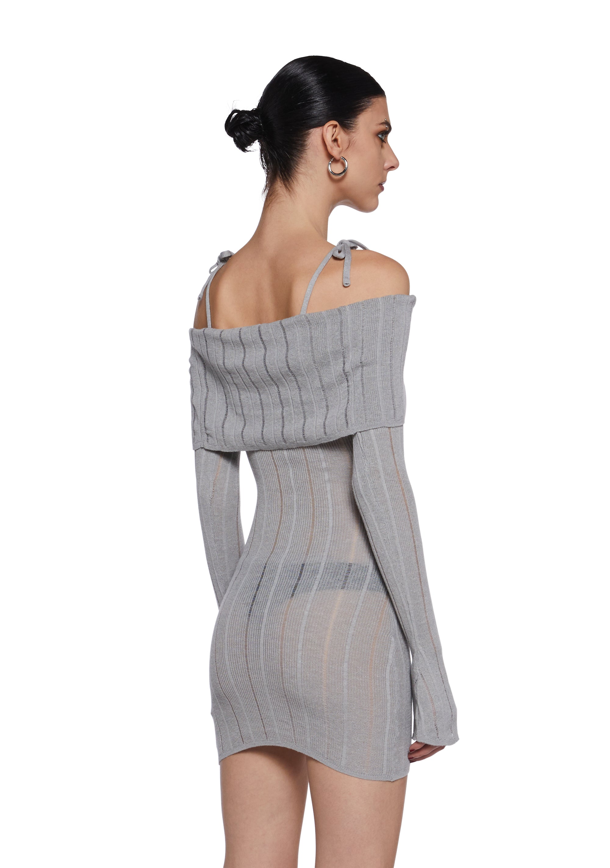 Warp Off The Shoulder Sweater Dress - Image 4