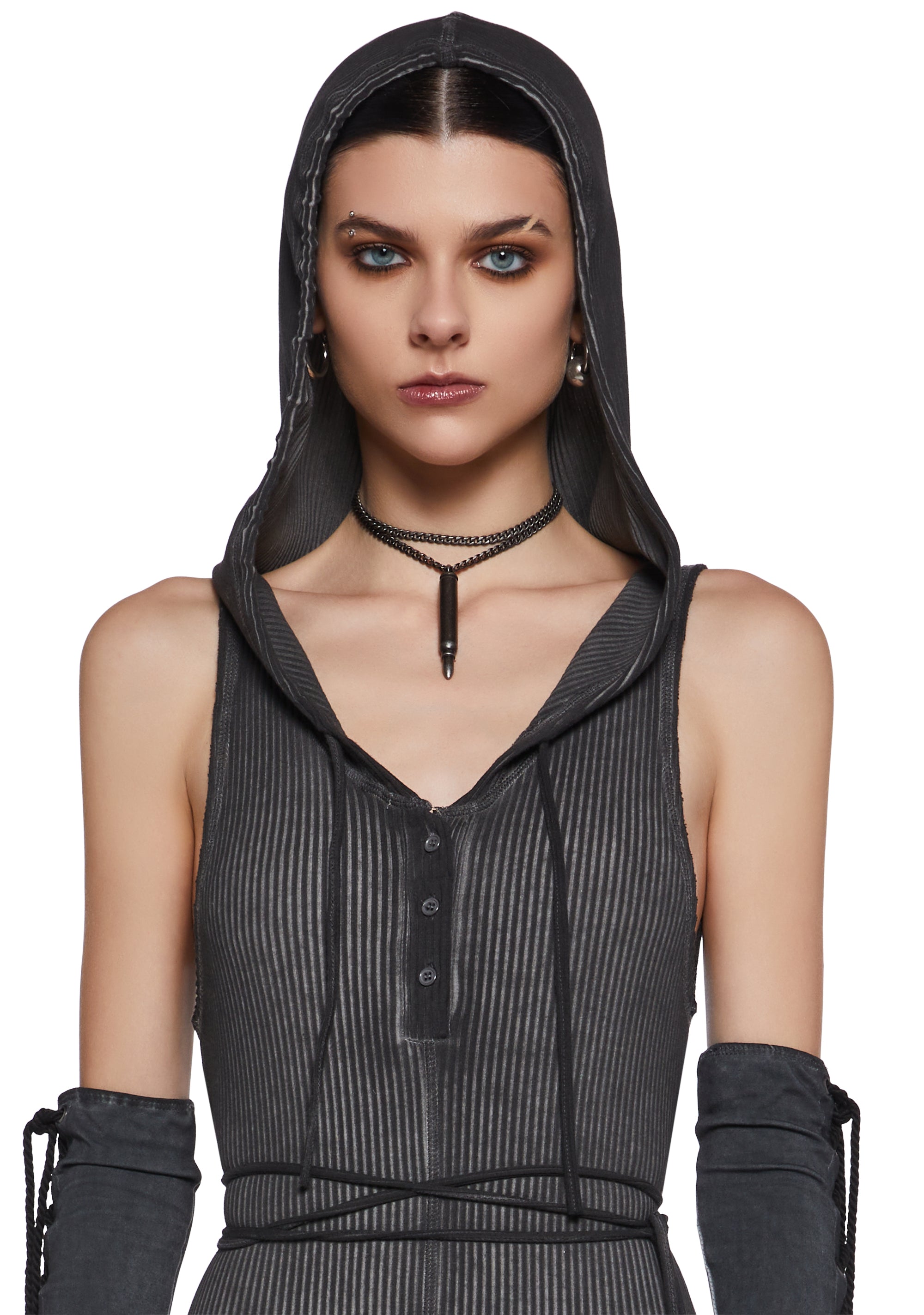 Warp Knit Hooded Jumpsuit - Image 8