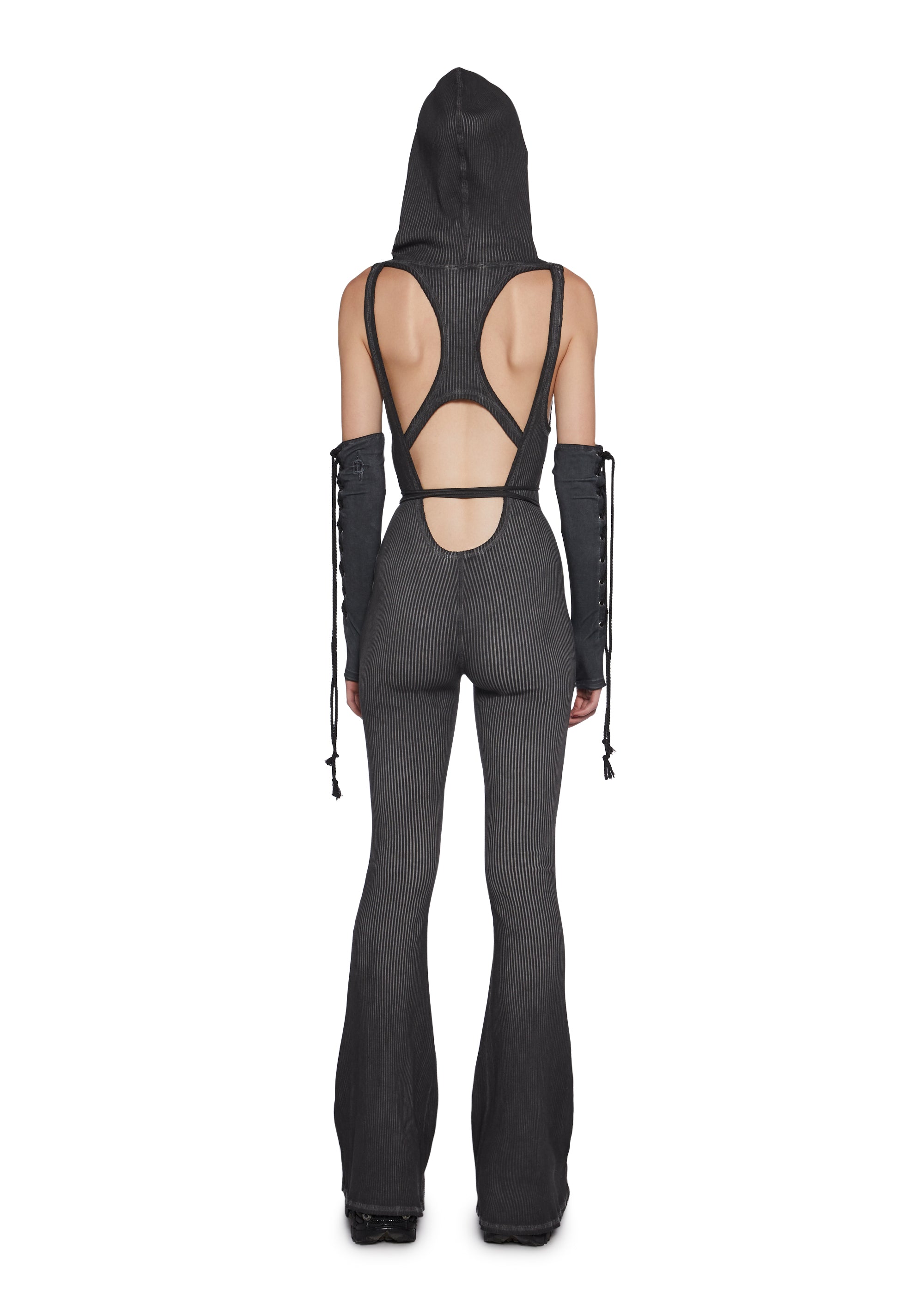 Warp Knit Hooded Jumpsuit - Image 5