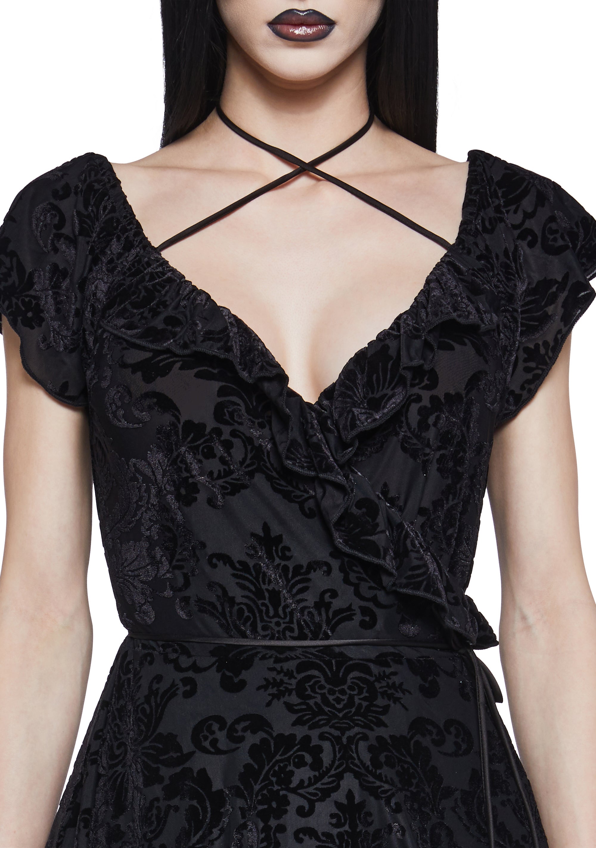 Wildflower Dreams Wrap Dress - Black - Image 5
