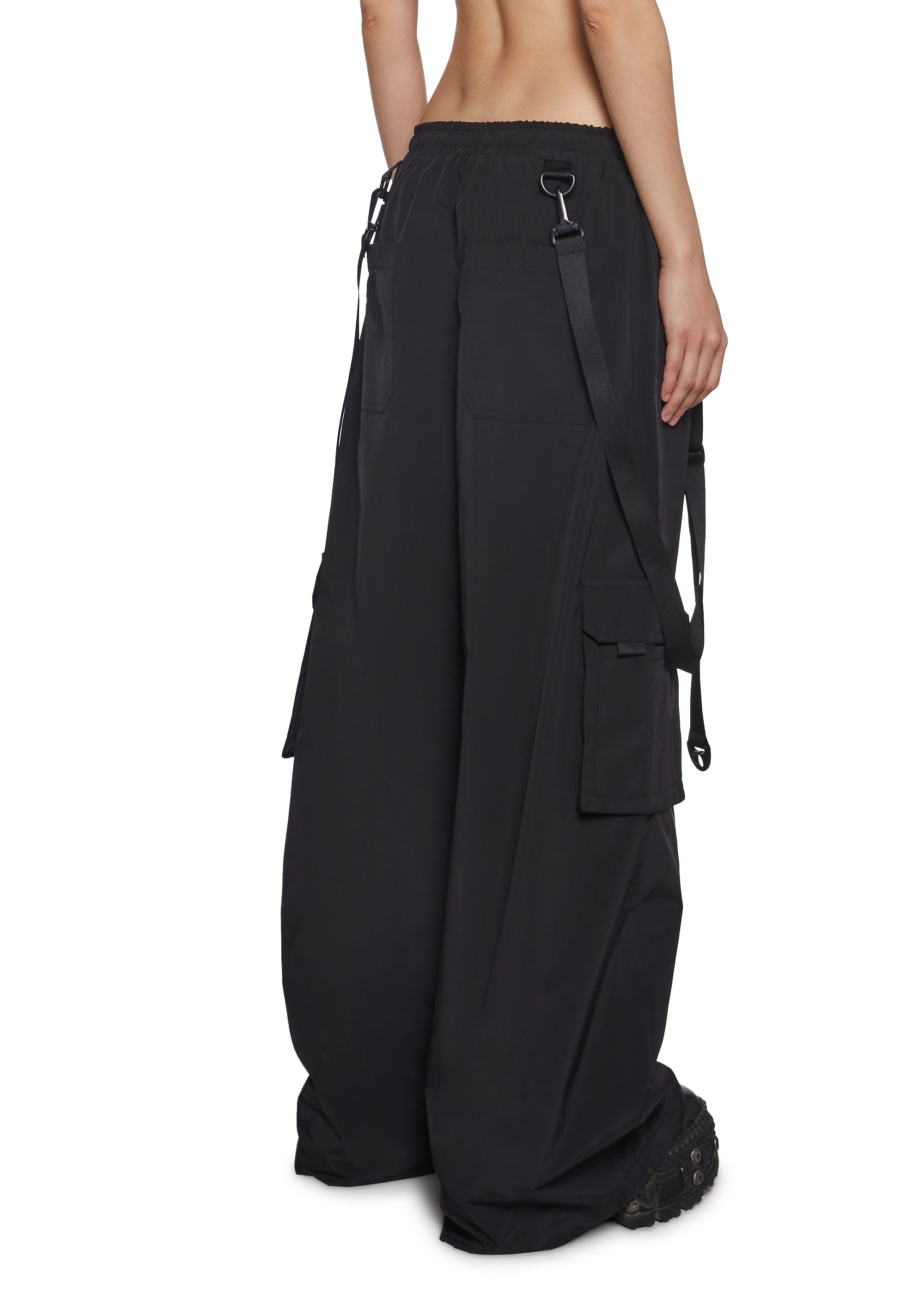 Cyber Noir Wide Leg Cargo Pants - Image 4