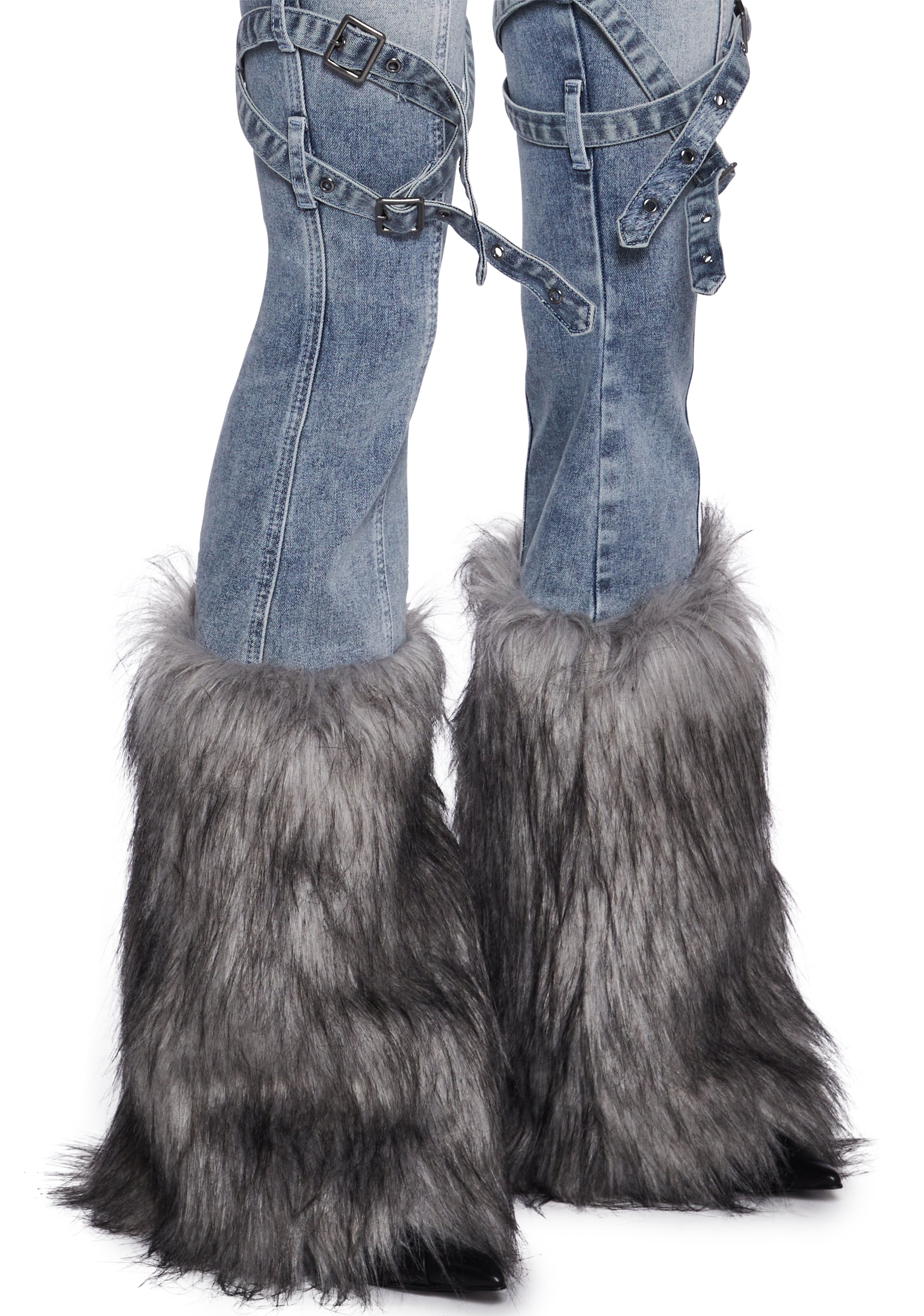 Gigi Faux Fur Denim Jeans - Image 5