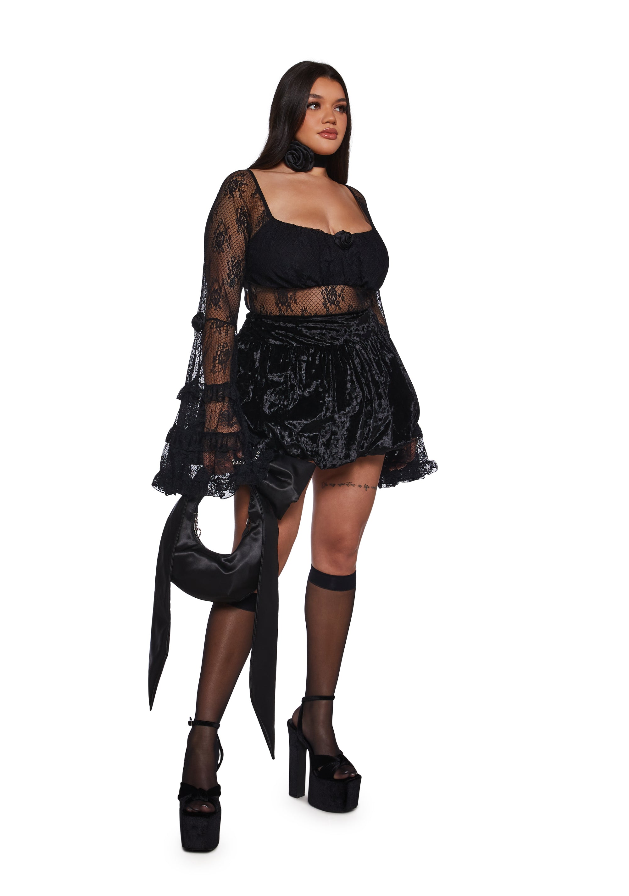 True Love Nonsense Lace Bodysuit - Black - Image 6