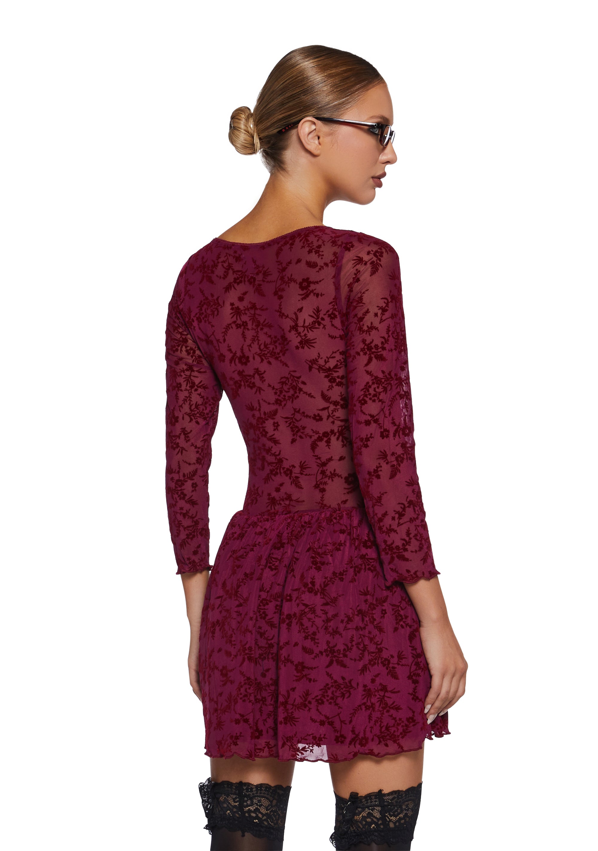 Letters Never Sent Mini Dress - Dark Red - Image 4
