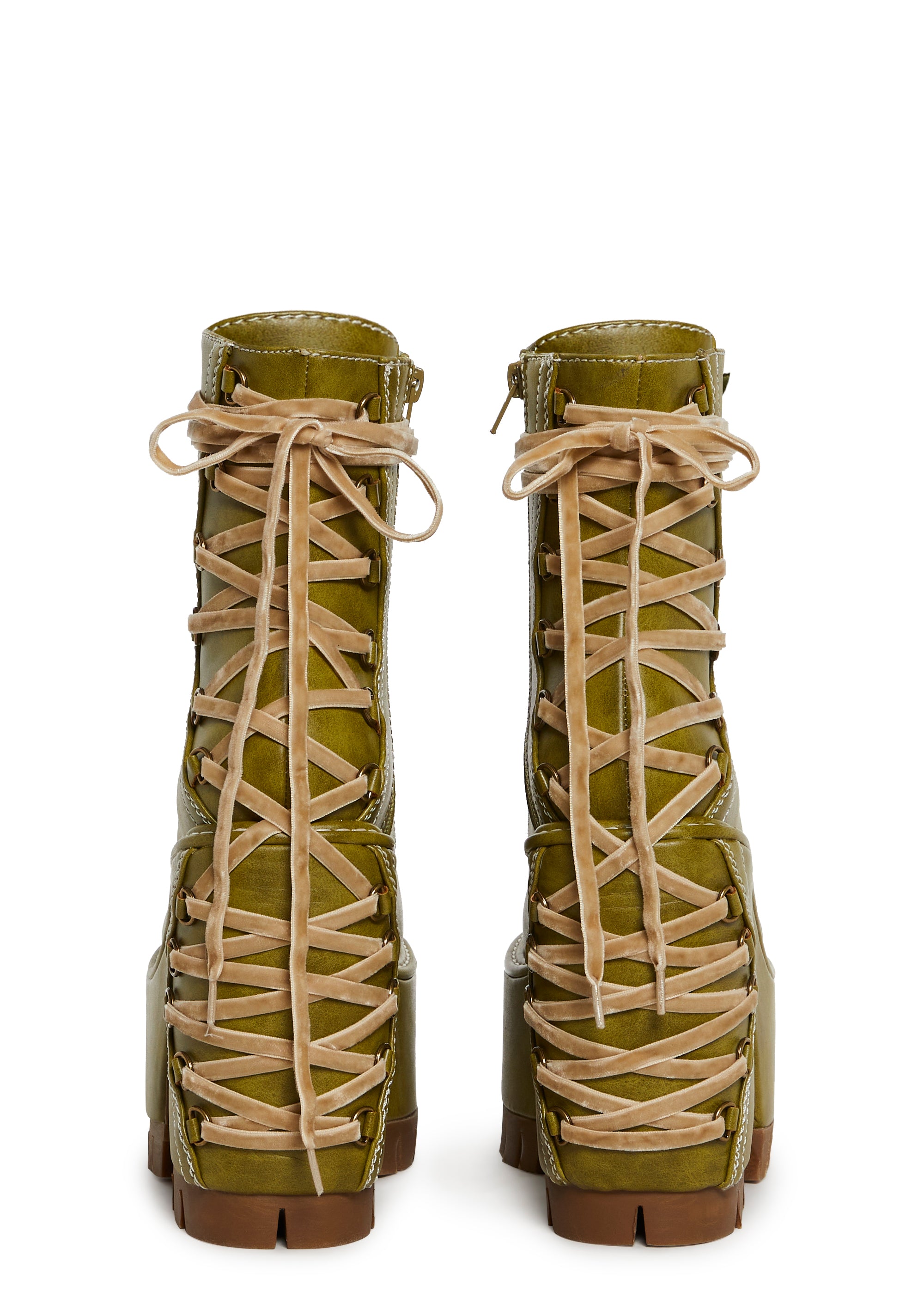 Woodland Lucid Dream Corset Boots - Green - Image 4
