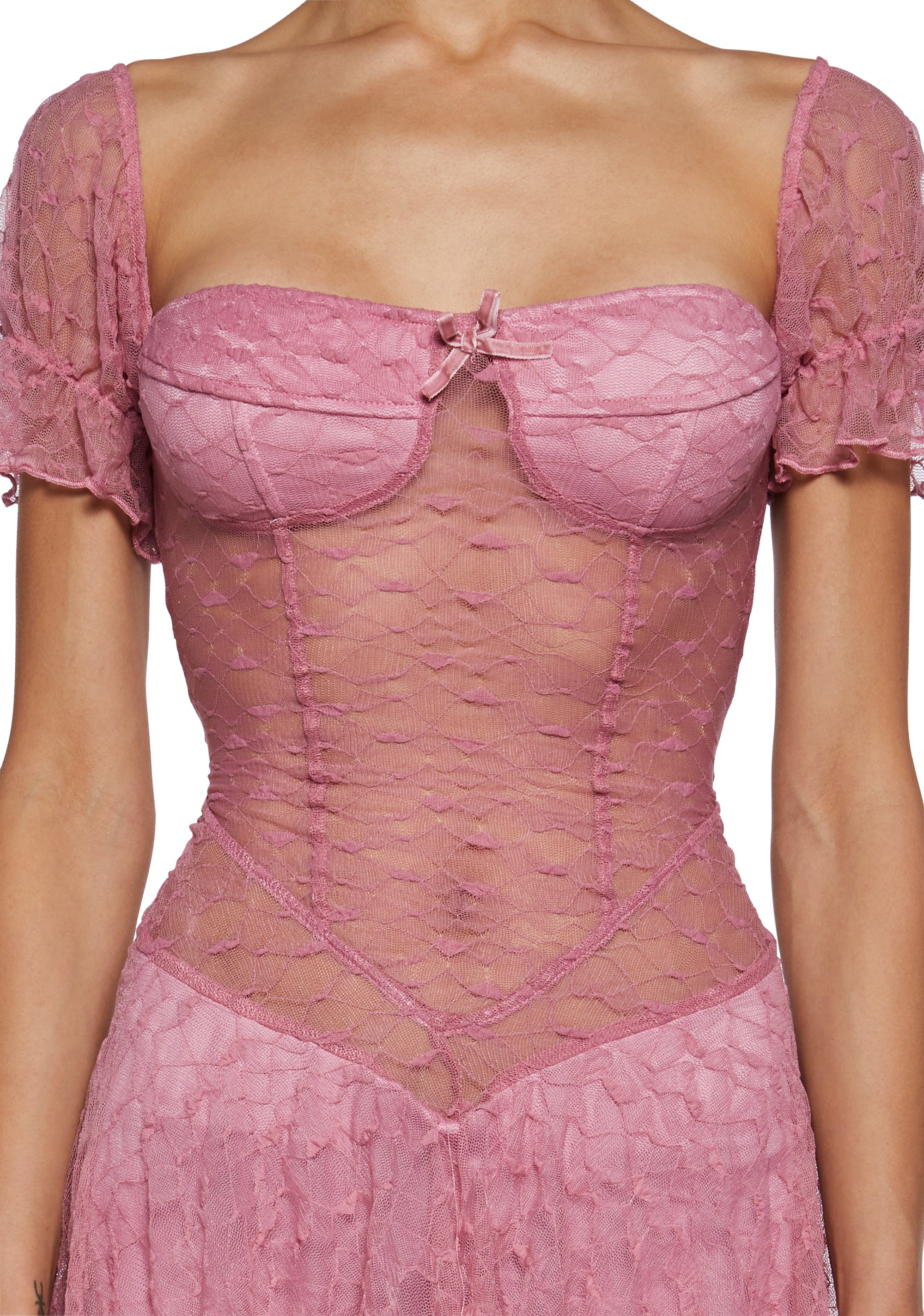 Crushes And Dreams Lace Dress - Pink - Image 5