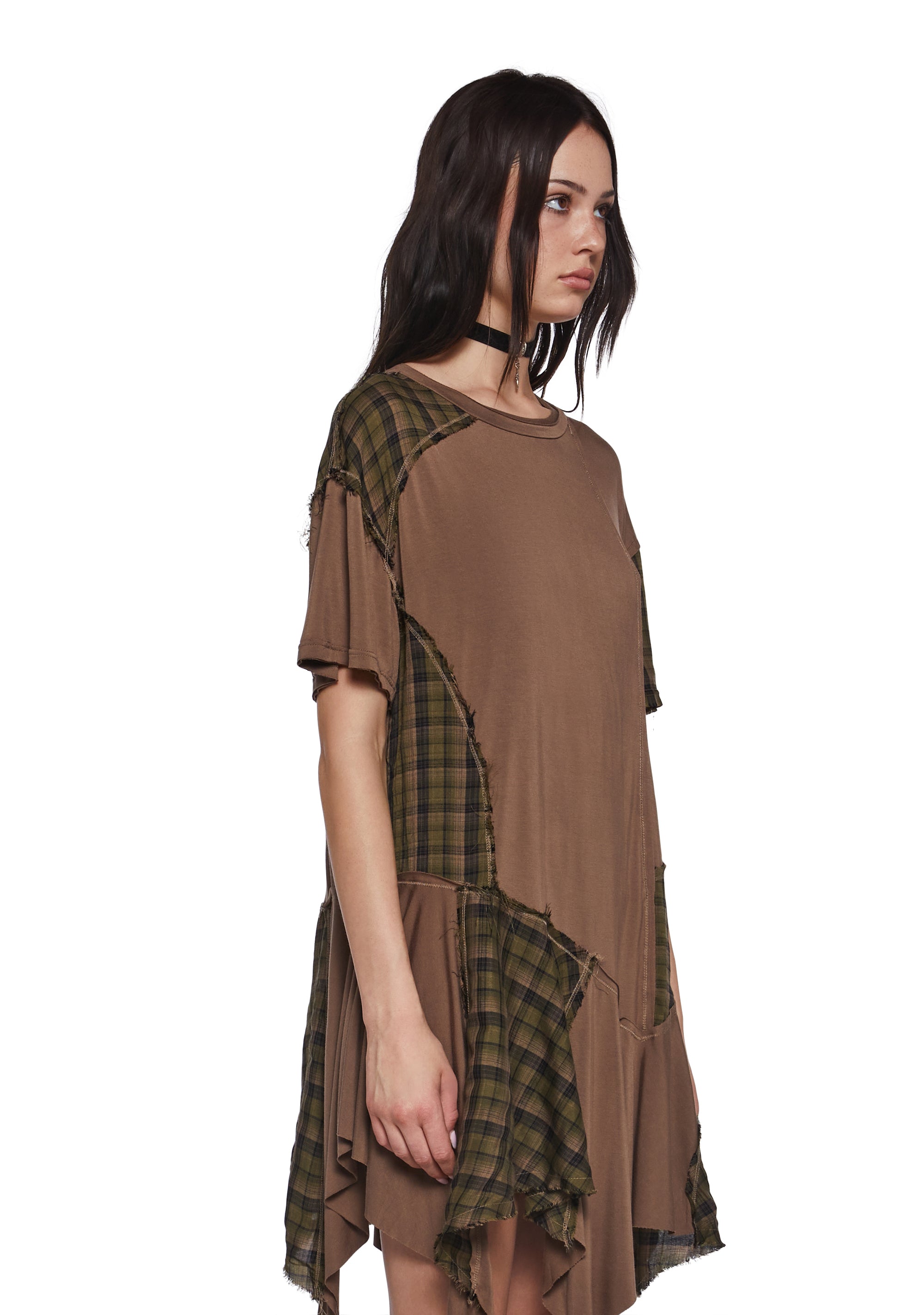 Punk Rebel Baby Doll Dress - Brown - Image 3