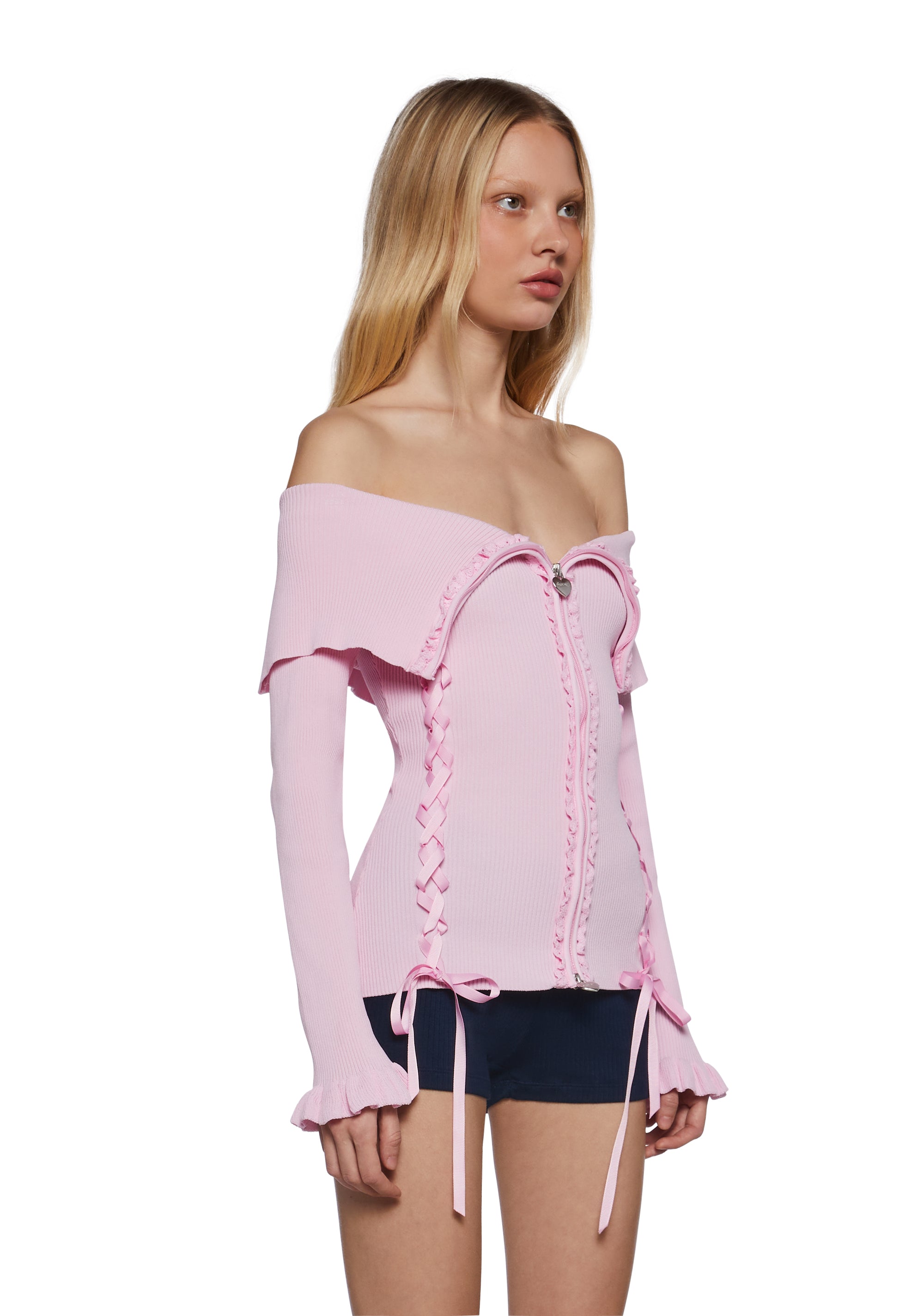 Love’S A Game Knit Cardigan-Pink - Image 3