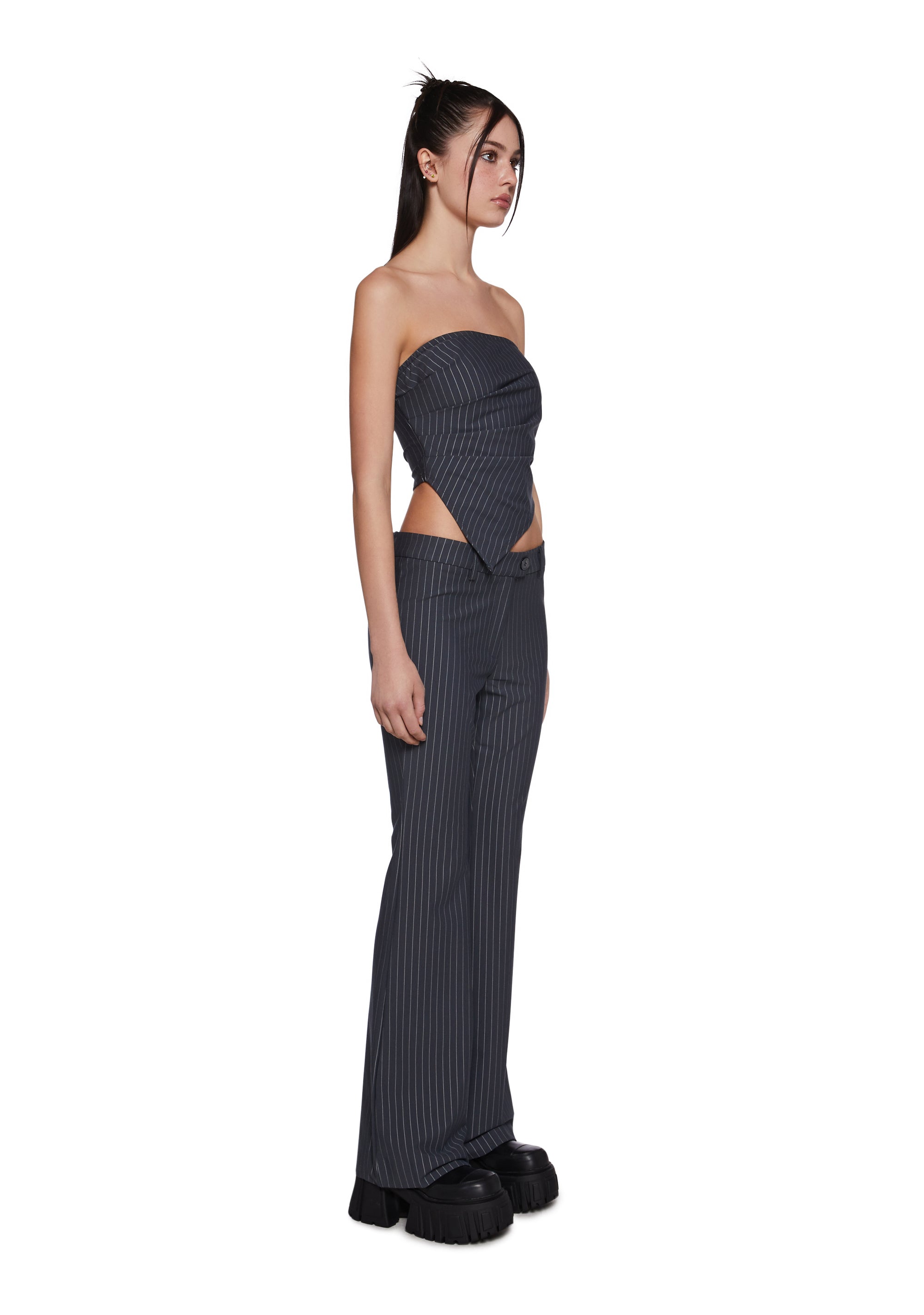 Business Last Pants Set - Gray - Image 3