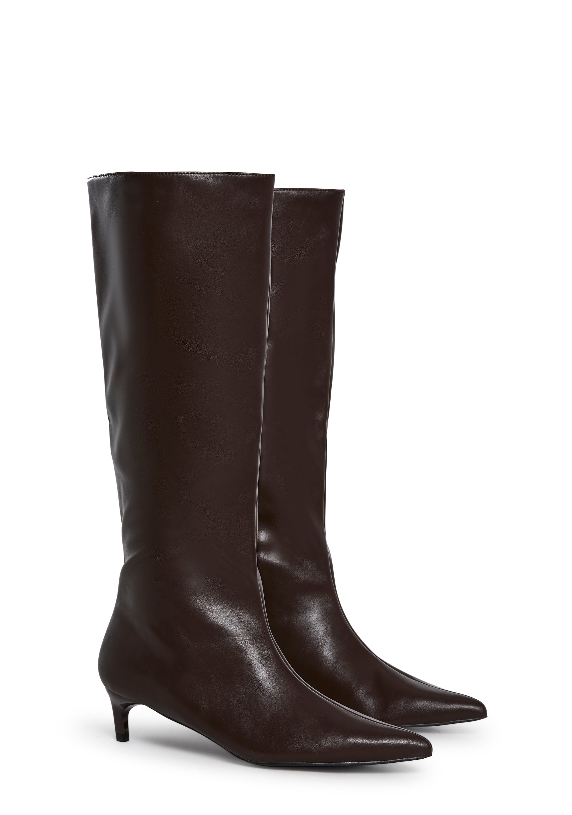 Elegant Tactics Knee High Boots - Brown - Image 3
