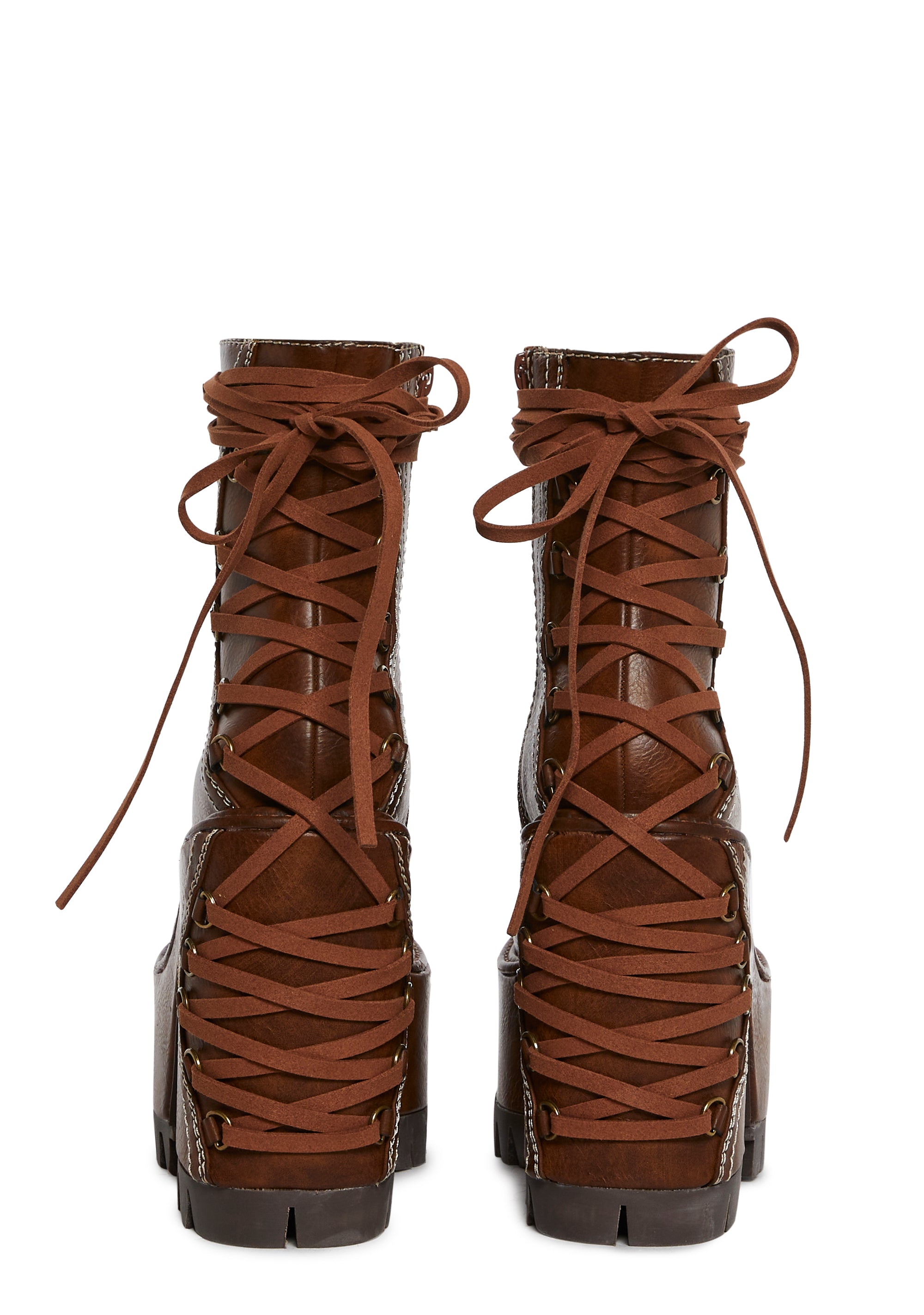 Woodland Lucid Dream Corset Boots - Brown - Image 4