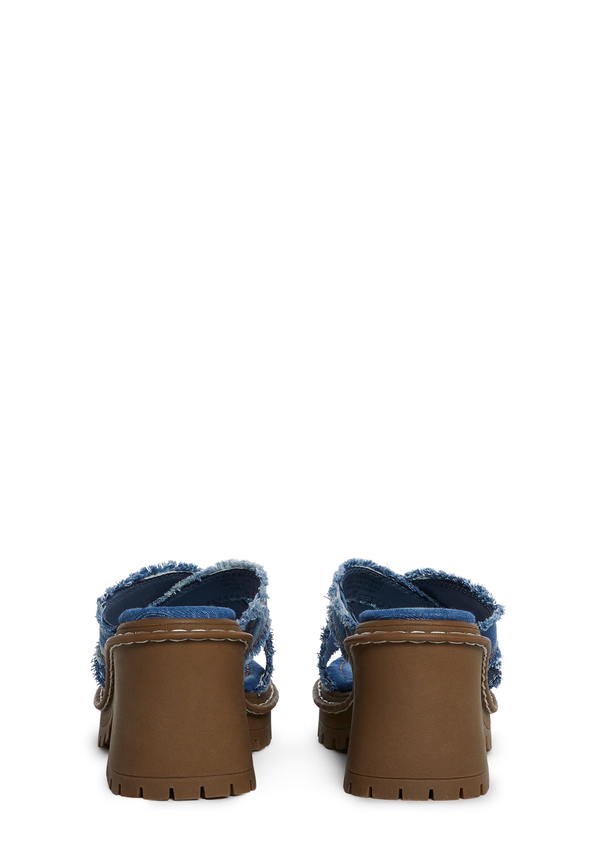 Star Worthy Cross Strap Slides - Denim - Image 4
