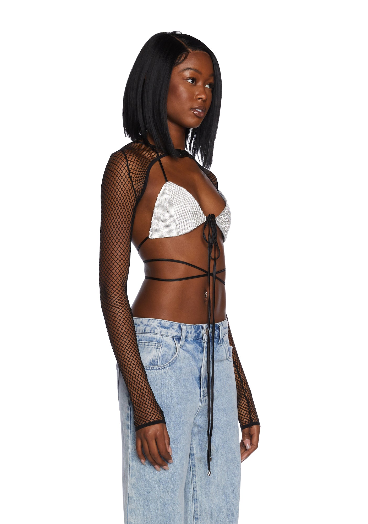 Press Charges Fishnet Shrug - Image 3