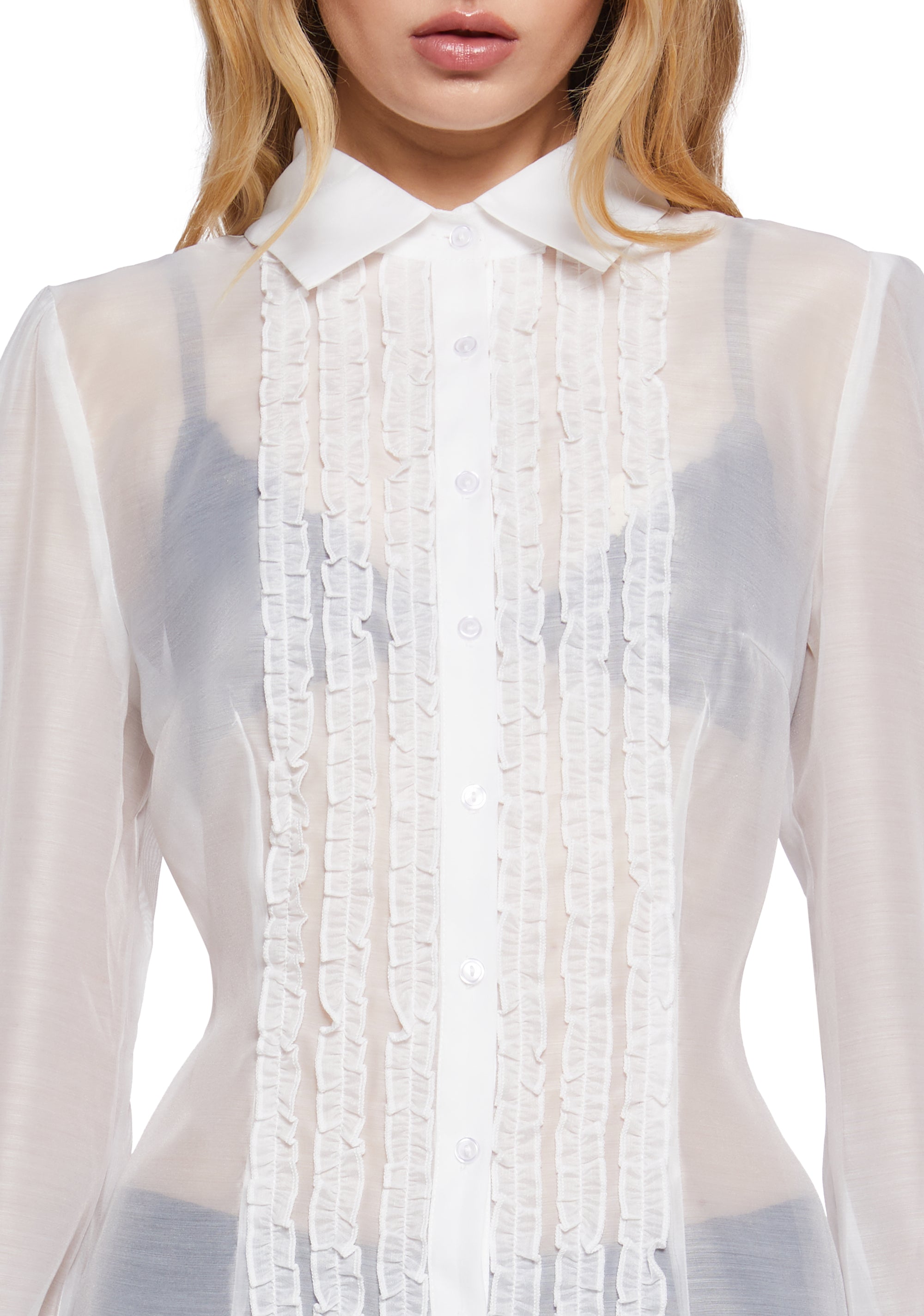 I Totally Paused Sheer Top-White - Image 5