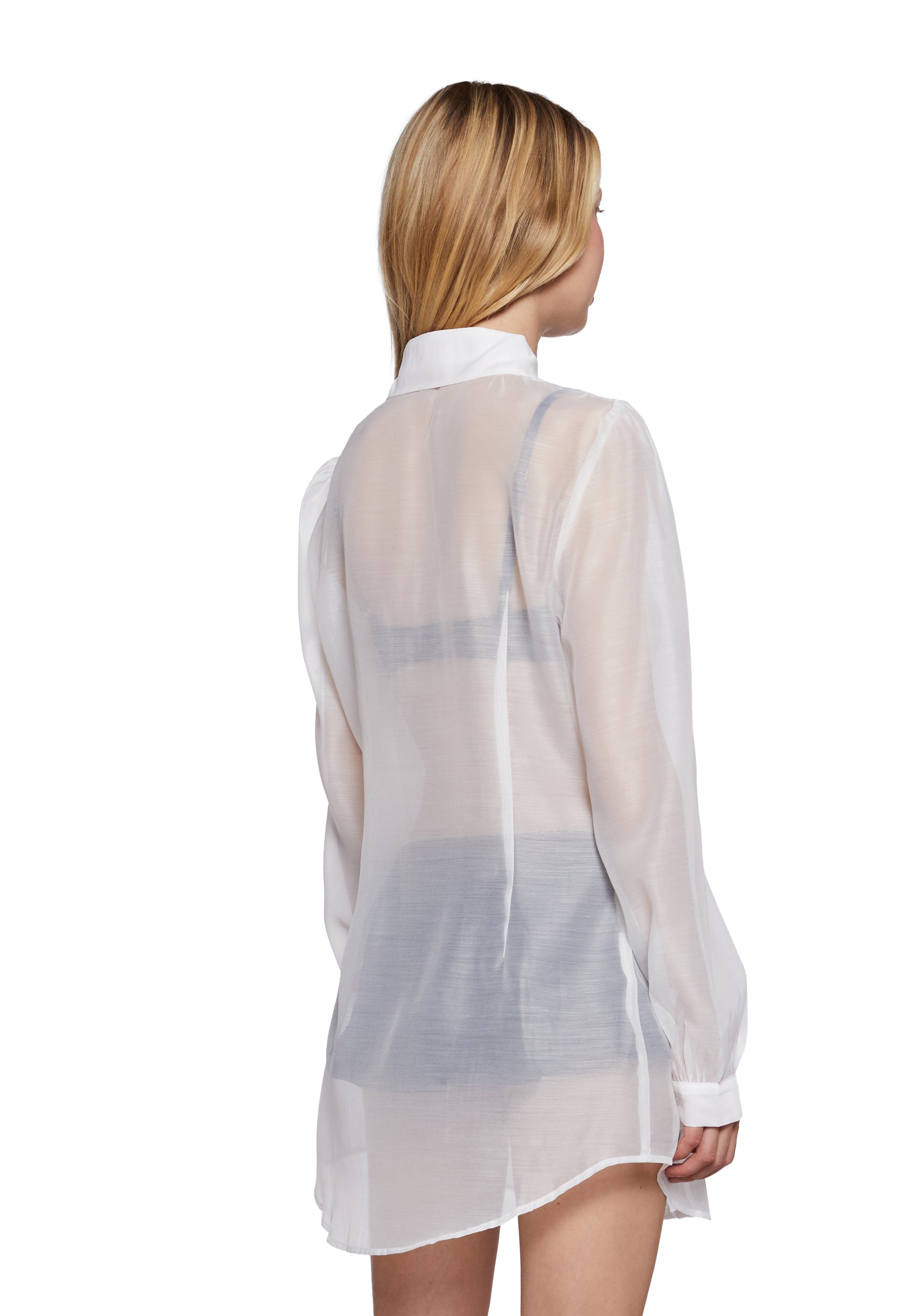 I Totally Paused Sheer Top-White - Image 4