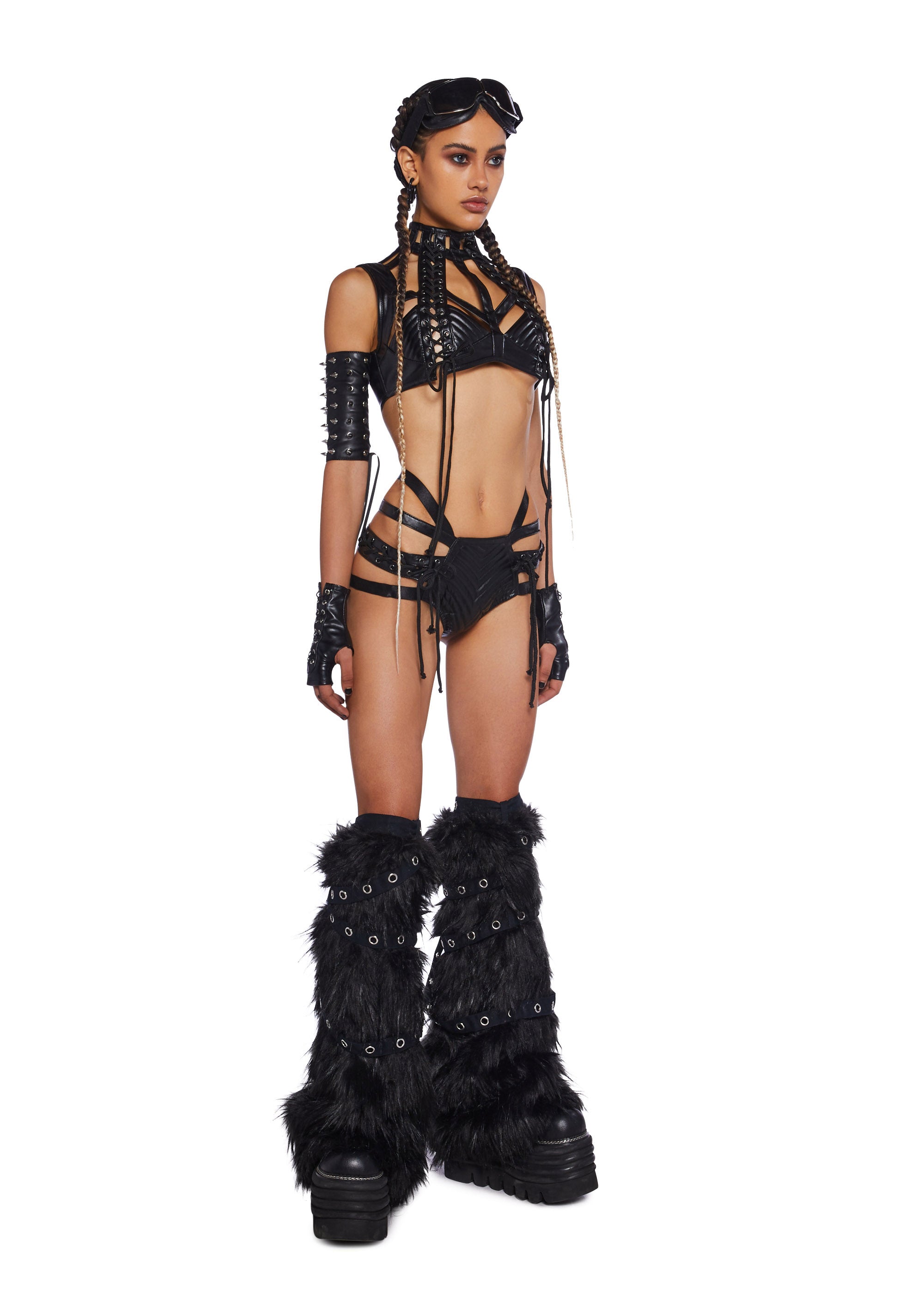 Alternative view of Rude Awakening Harness Bra Top - Black