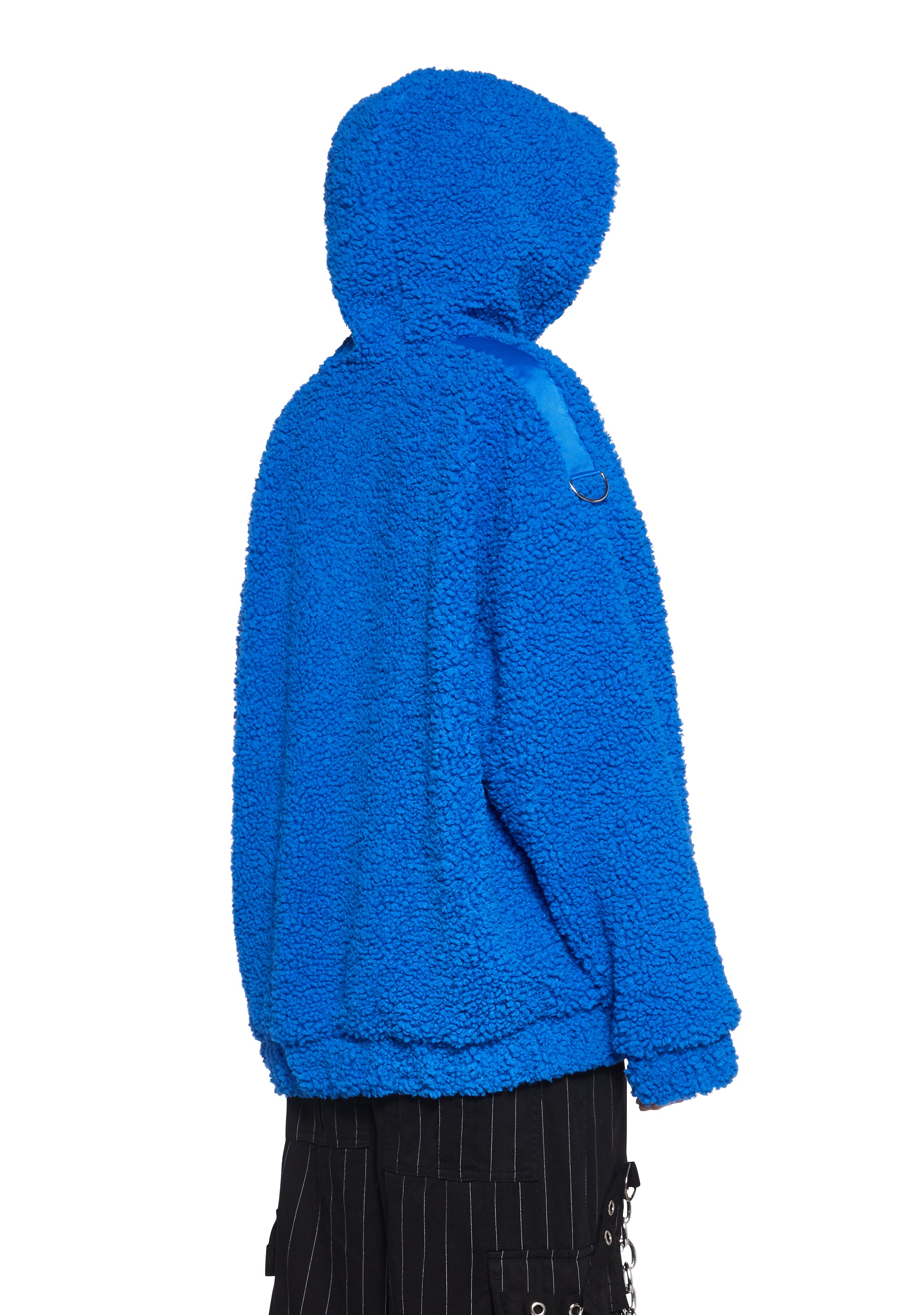 Azure Blissful Misery Hooded Sherpa Jacket - Image 4