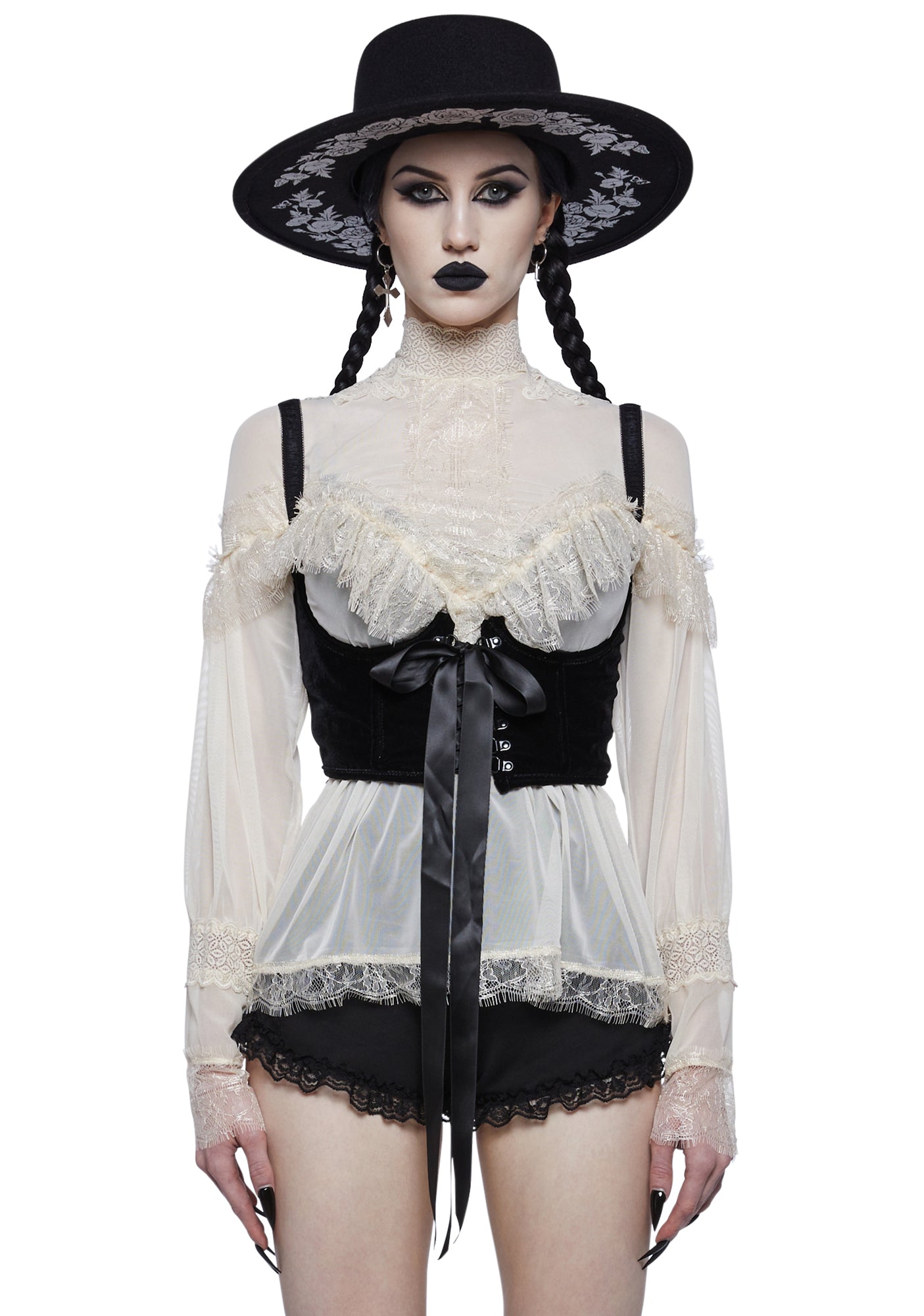 Fall From Grace Velvet Underbust Corset