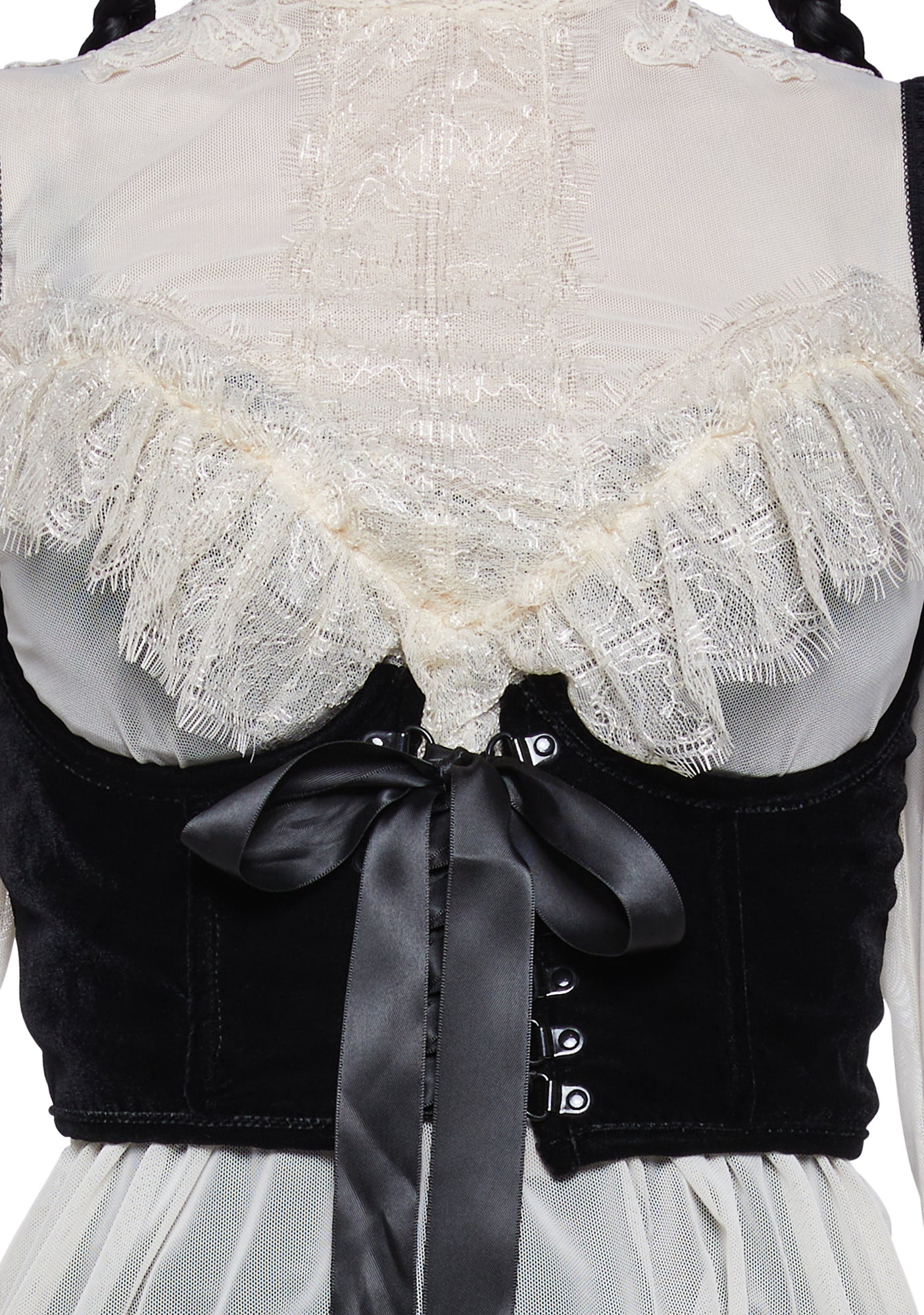 Fall From Grace Velvet Underbust Corset - Image 5