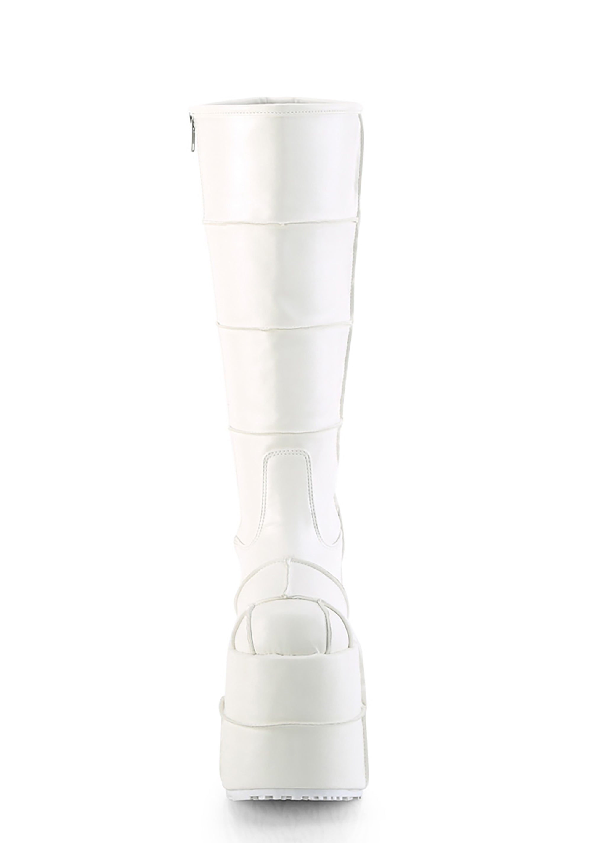 White Stack Platform Boots - Image 3