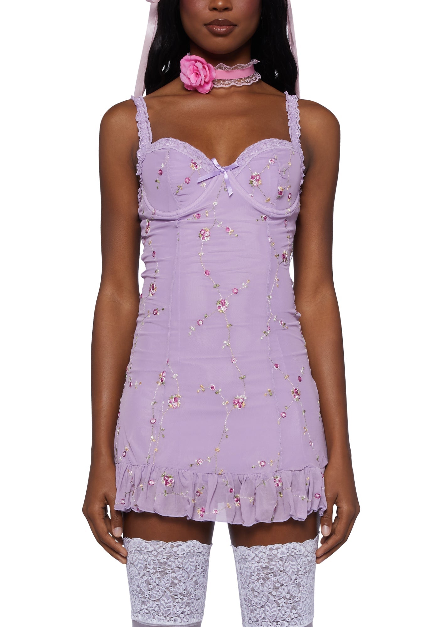 I'm Baby Mini Slip Dress - Purple - Image 5