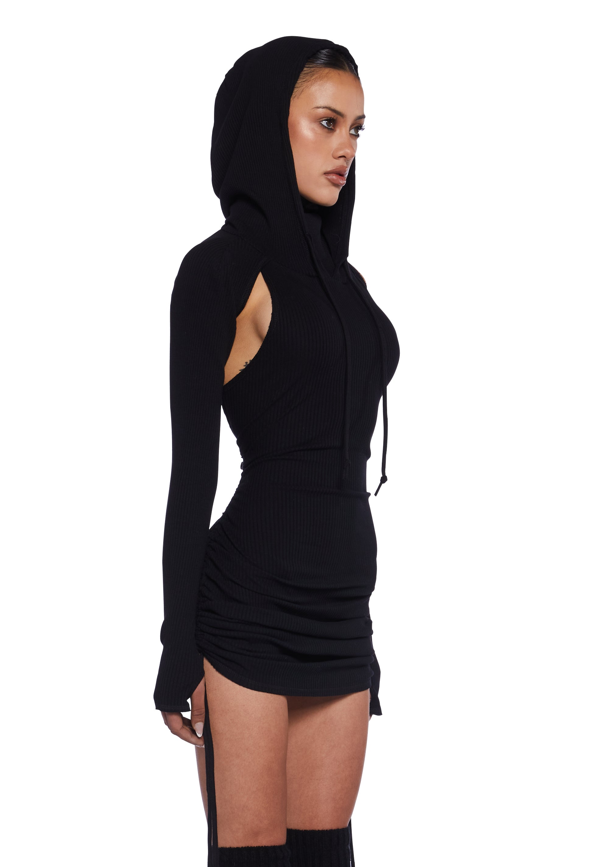 Compression Ruched Mini Dress - Image 4