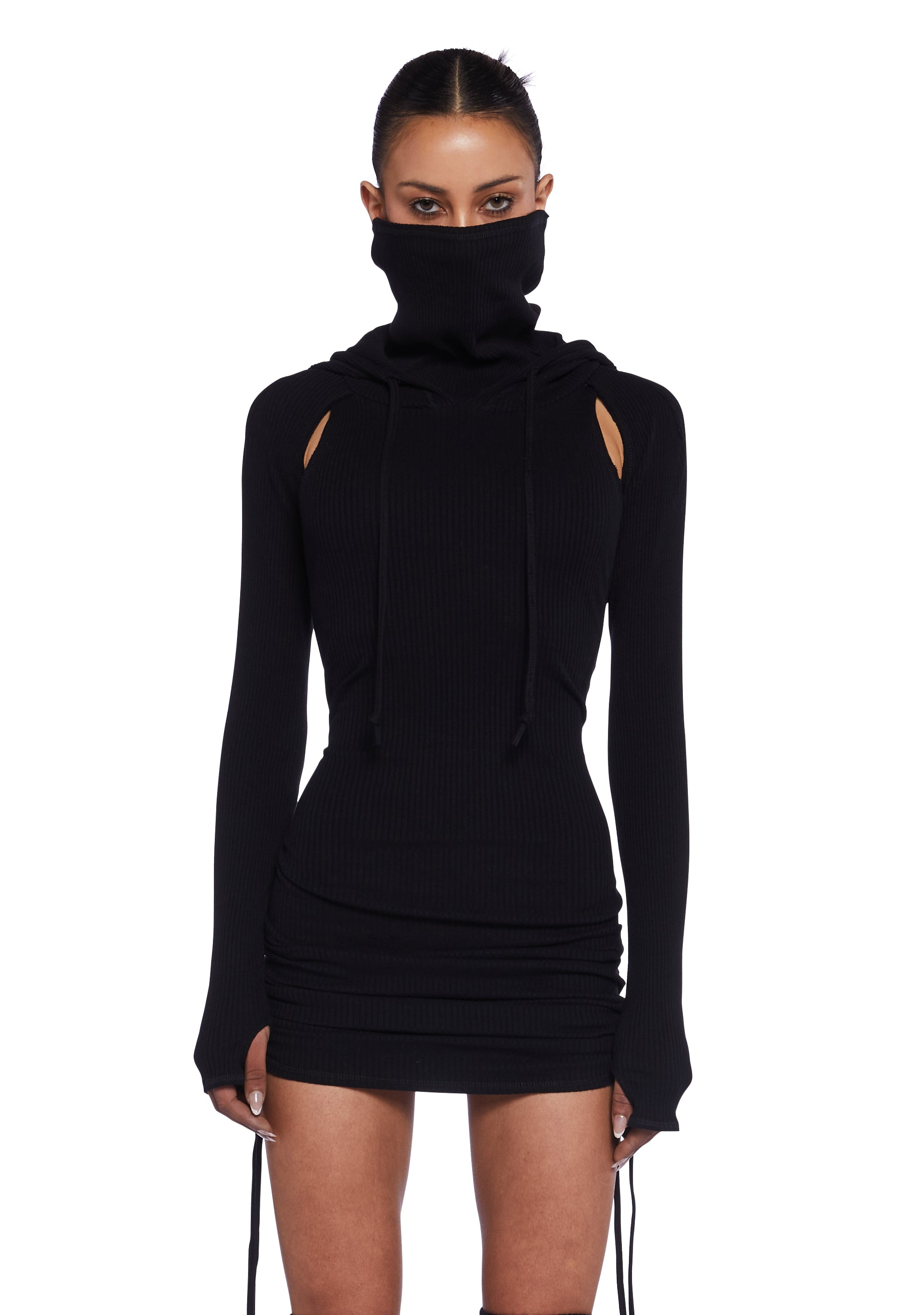 Compression Ruched Mini Dress - Image 5