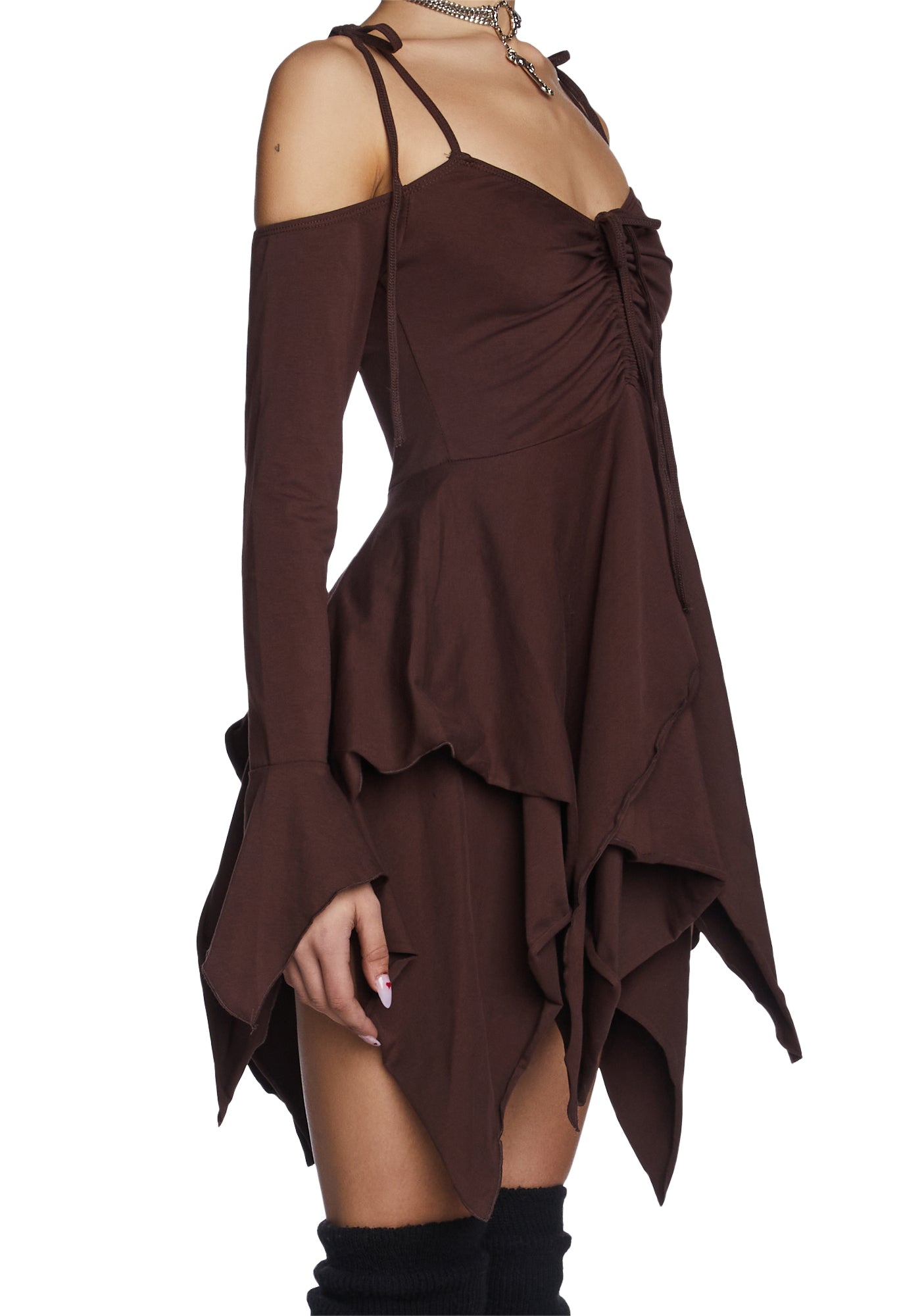 F Is For Fairies Handkerchief Dress - Brown - Image 2