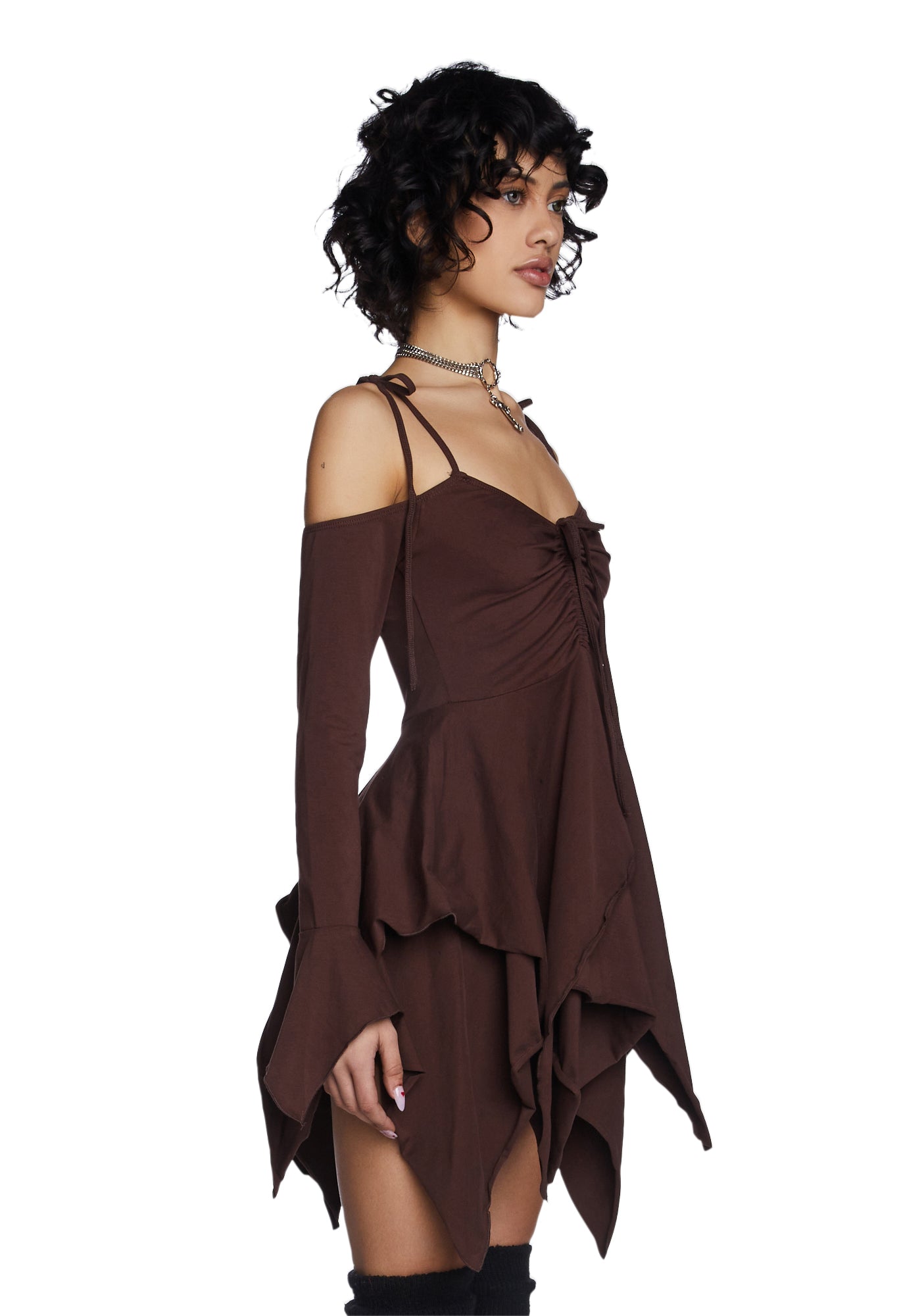 F Is For Fairies Handkerchief Dress - Brown - Image 3