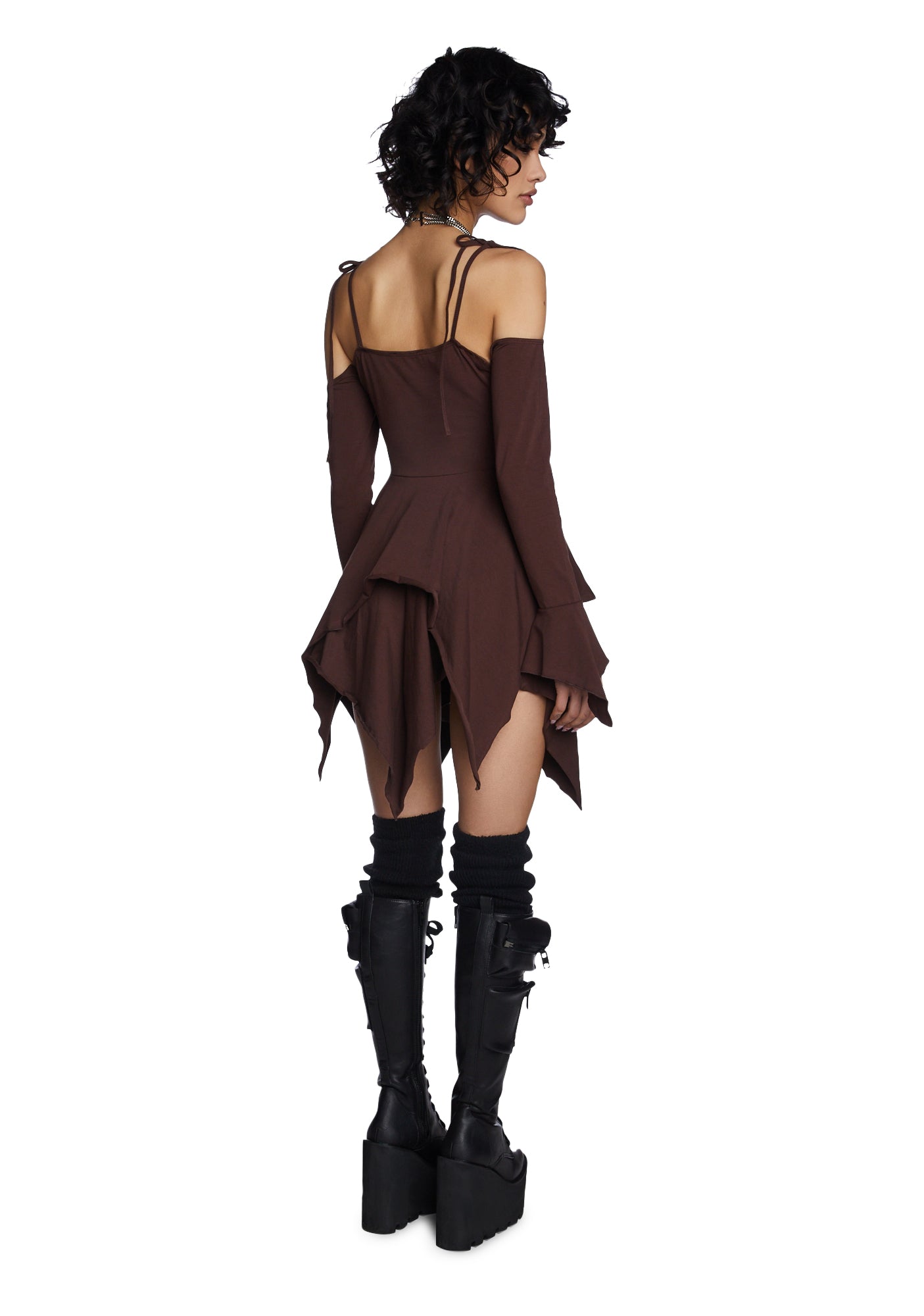 F Is For Fairies Handkerchief Dress - Brown - Image 4