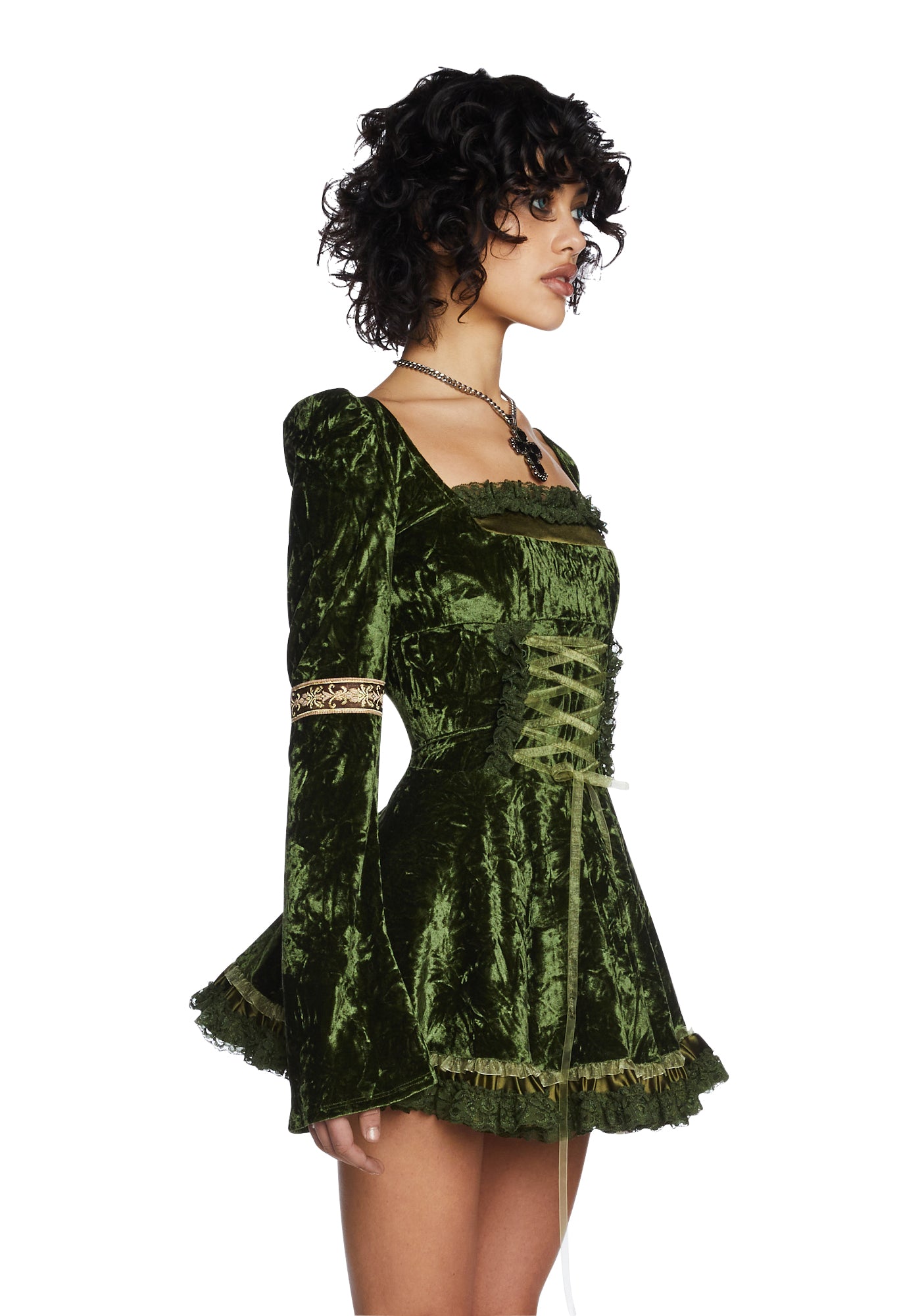 Myths N' Legends Mini Dress - Green - Image 3