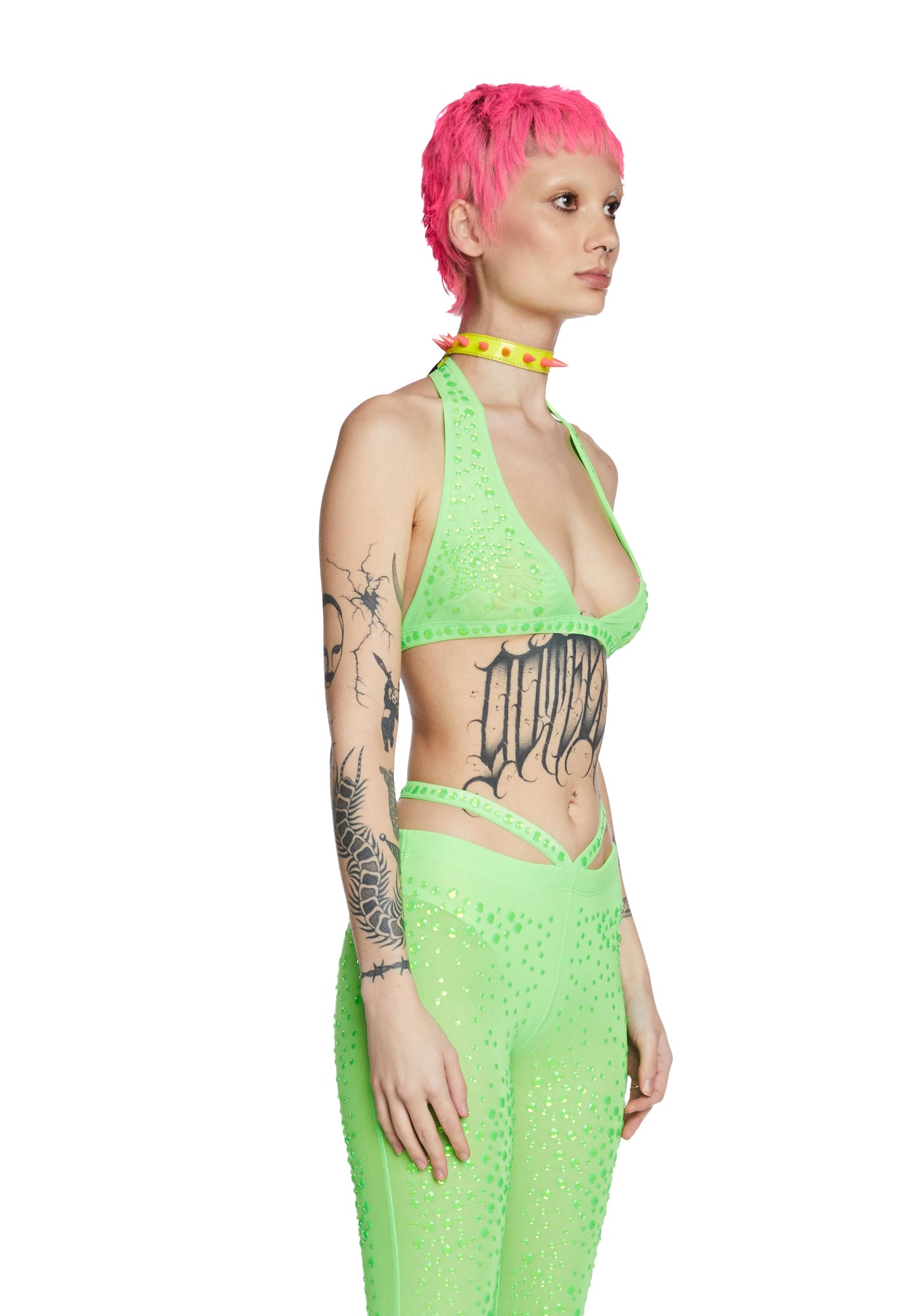 Stardust Showdown Bra Top - Neon Green - Image 3