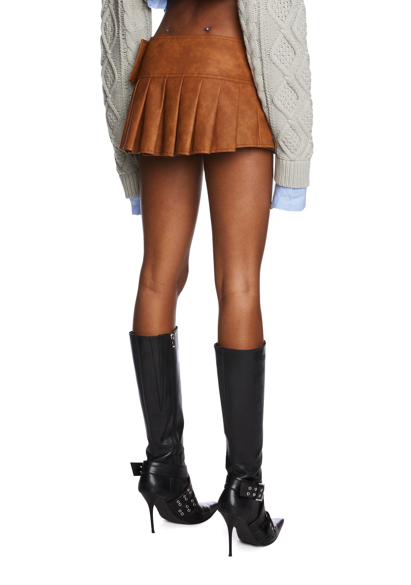 Viral Takeover Mini Skirt - Camel - Image 4