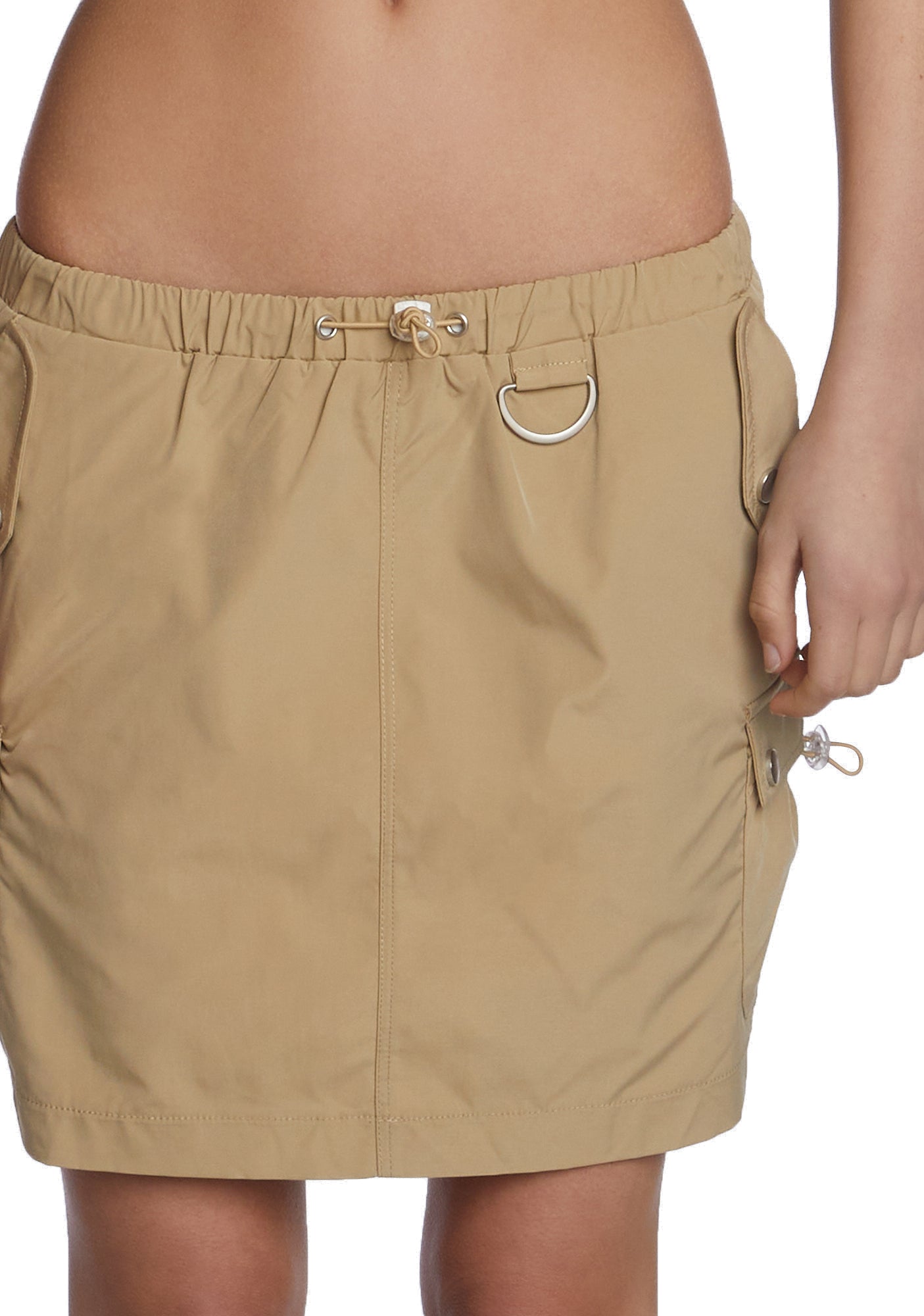 Camel Check My Status Cargo Skirt - Image 5