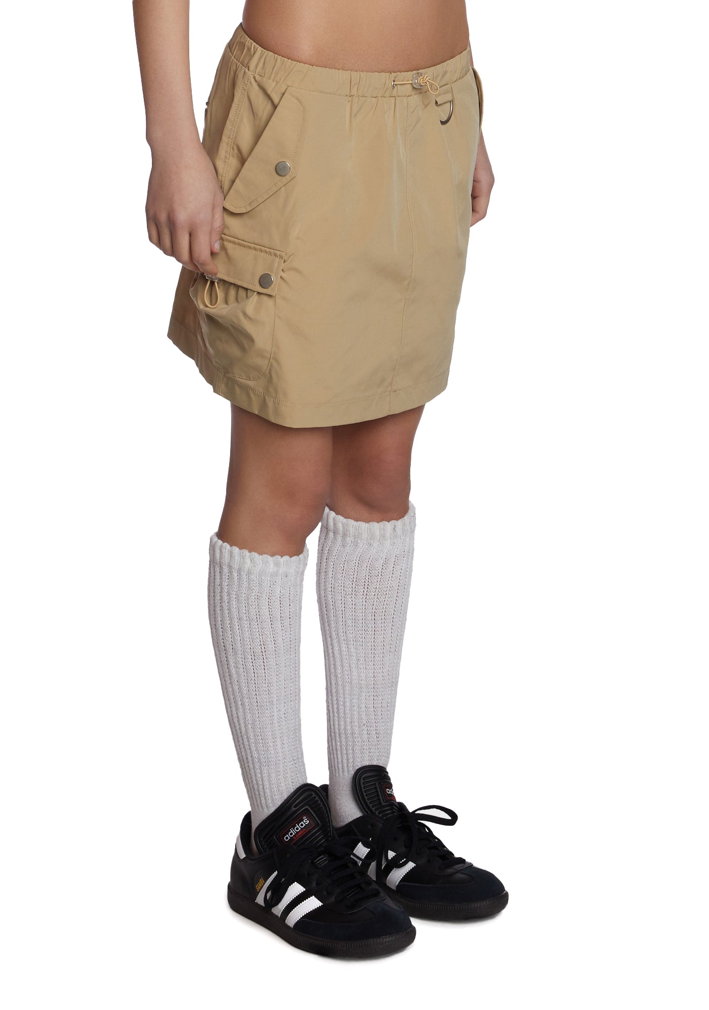 Camel Check My Status Cargo Skirt - Image 3