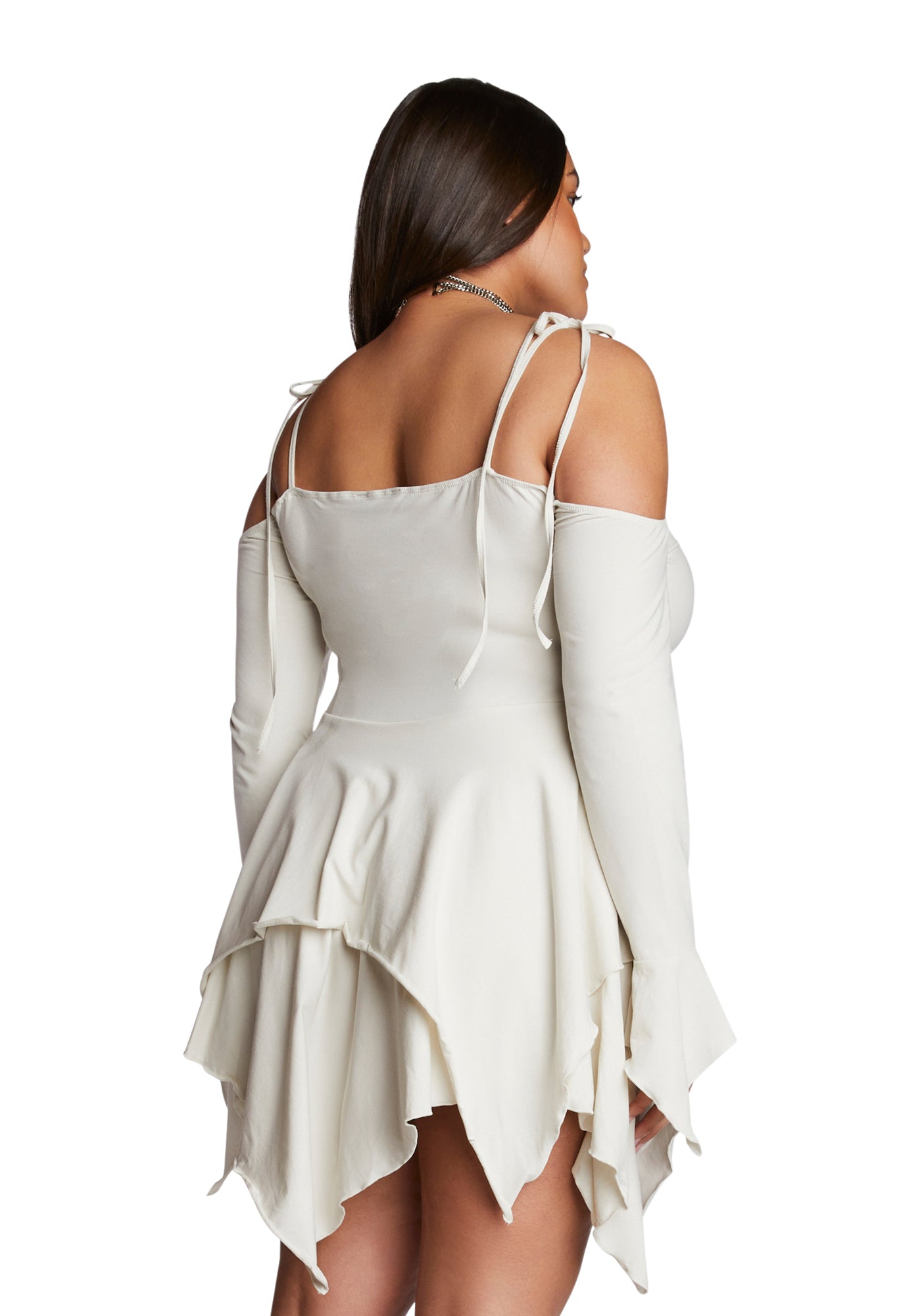 Plus F Is For Fairies Handkerchief Dress - Ivory - Image 4