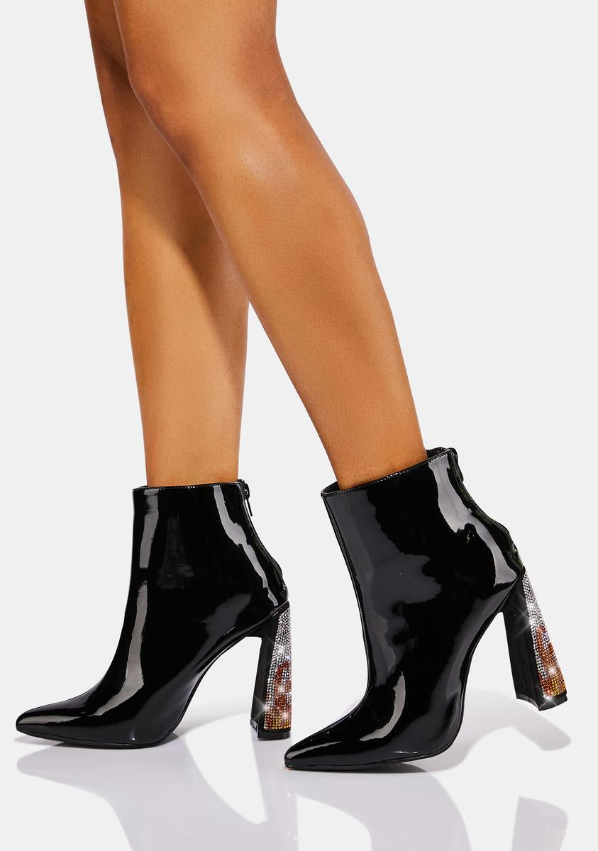 Excited Enough Patent Ankle Boots - Image 3